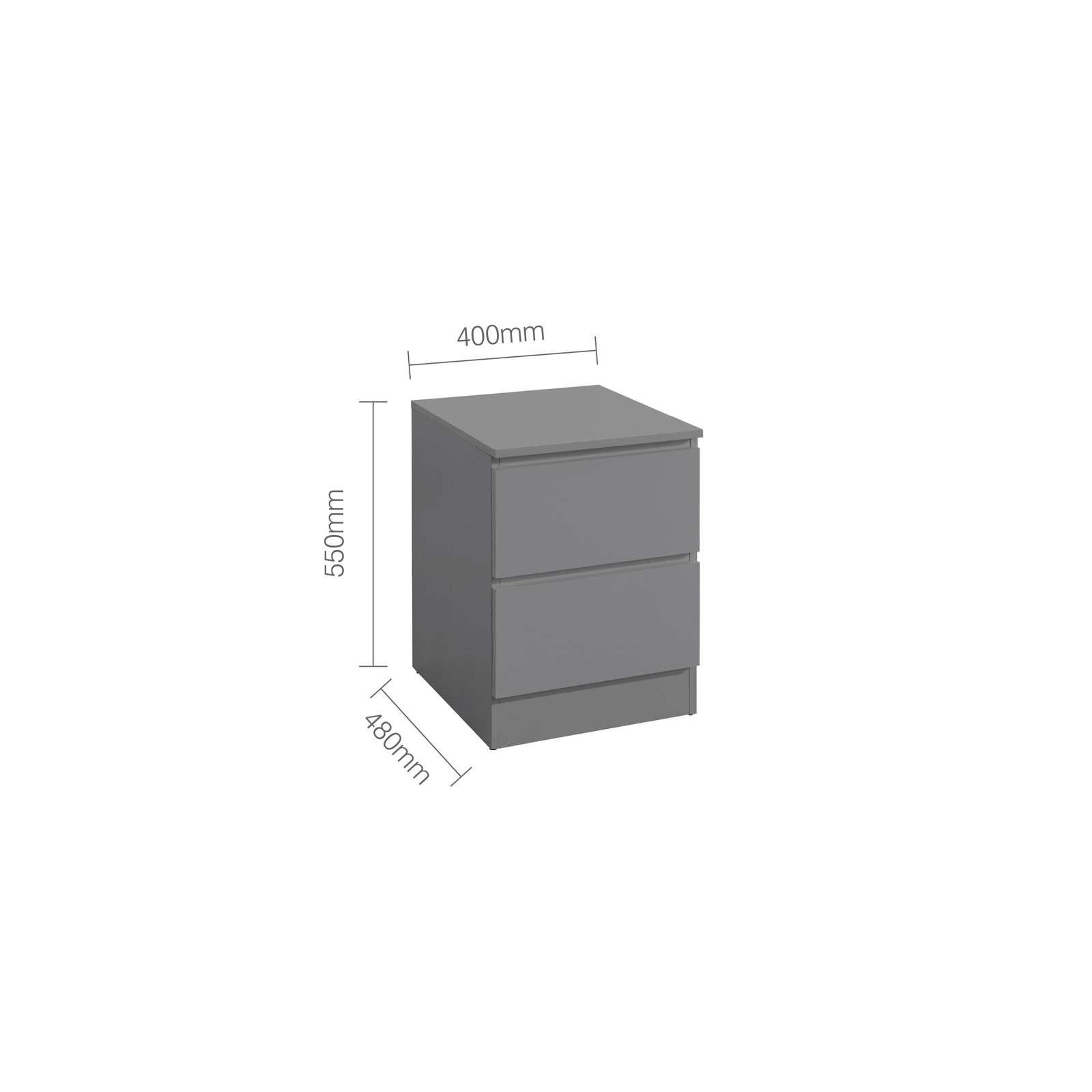 Grey - Birlea - Oslo 2 Drawer Bedside Table - 9