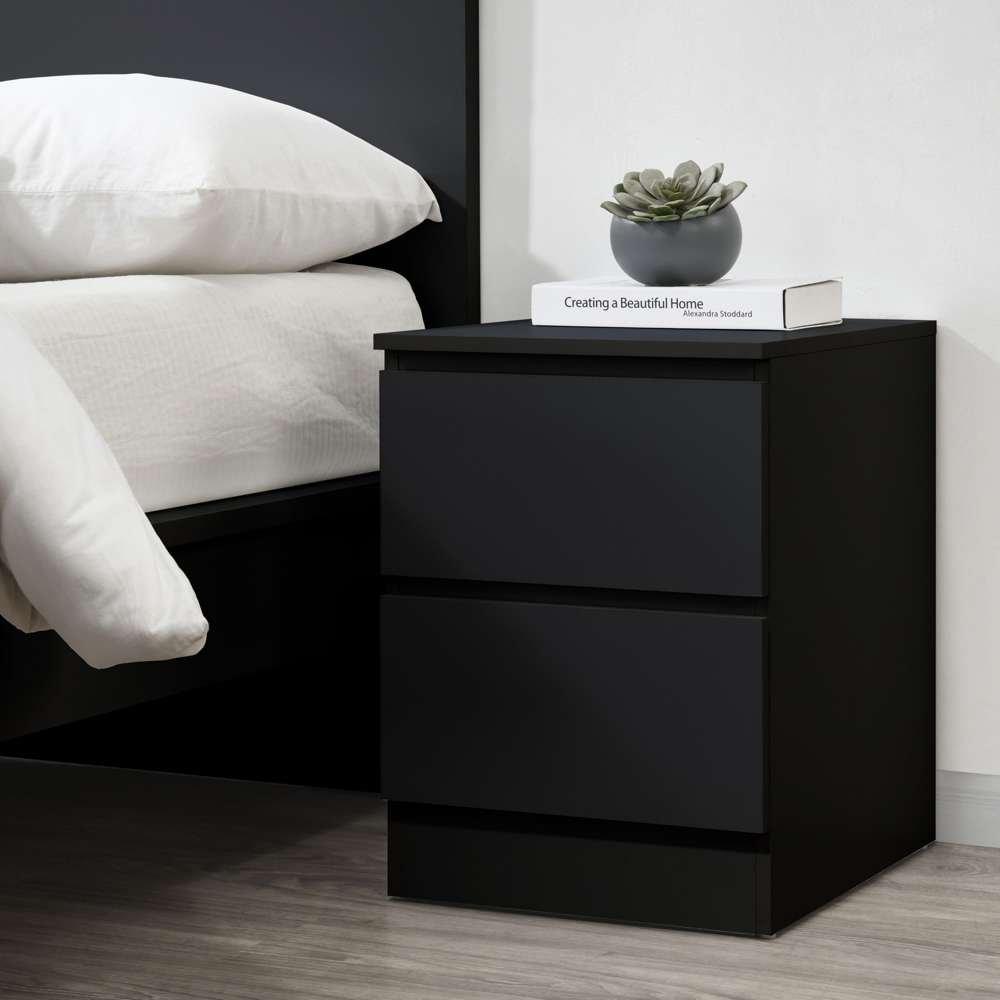 Black - Birlea - Oslo 2 Drawer Bedside - 1