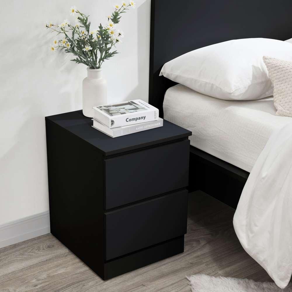 Black - Birlea - Oslo 2 Drawer Bedside - 2