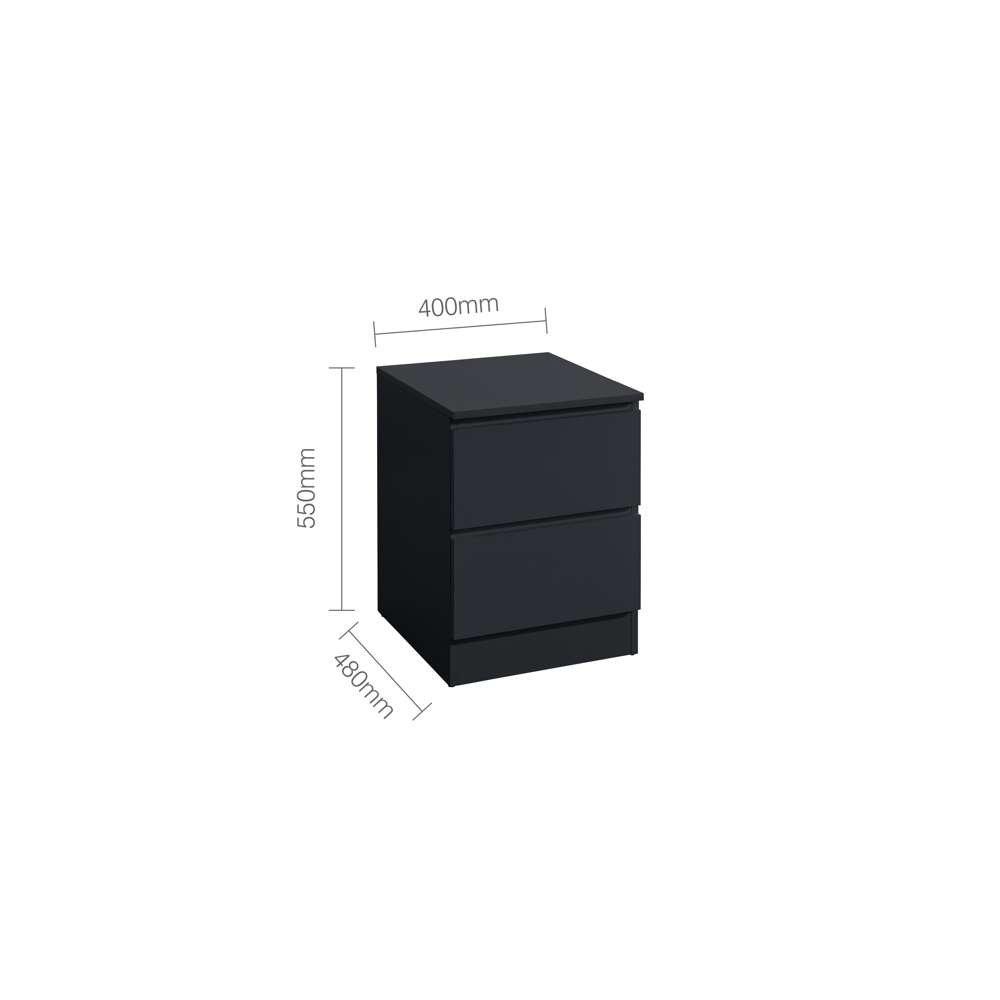 Black - Birlea - Oslo 2 Drawer Bedside - 8