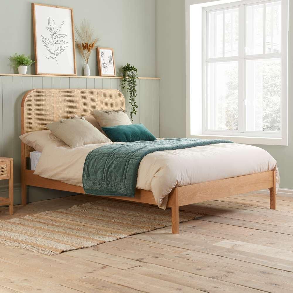 Birlea  Margot Rattan Bed - Oak - Double