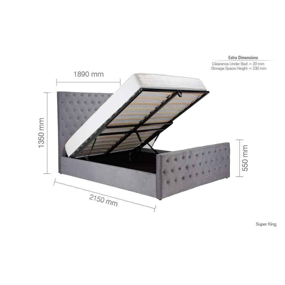 Grey - Birlea - Marquis Fabric Ottoman Bed - 9