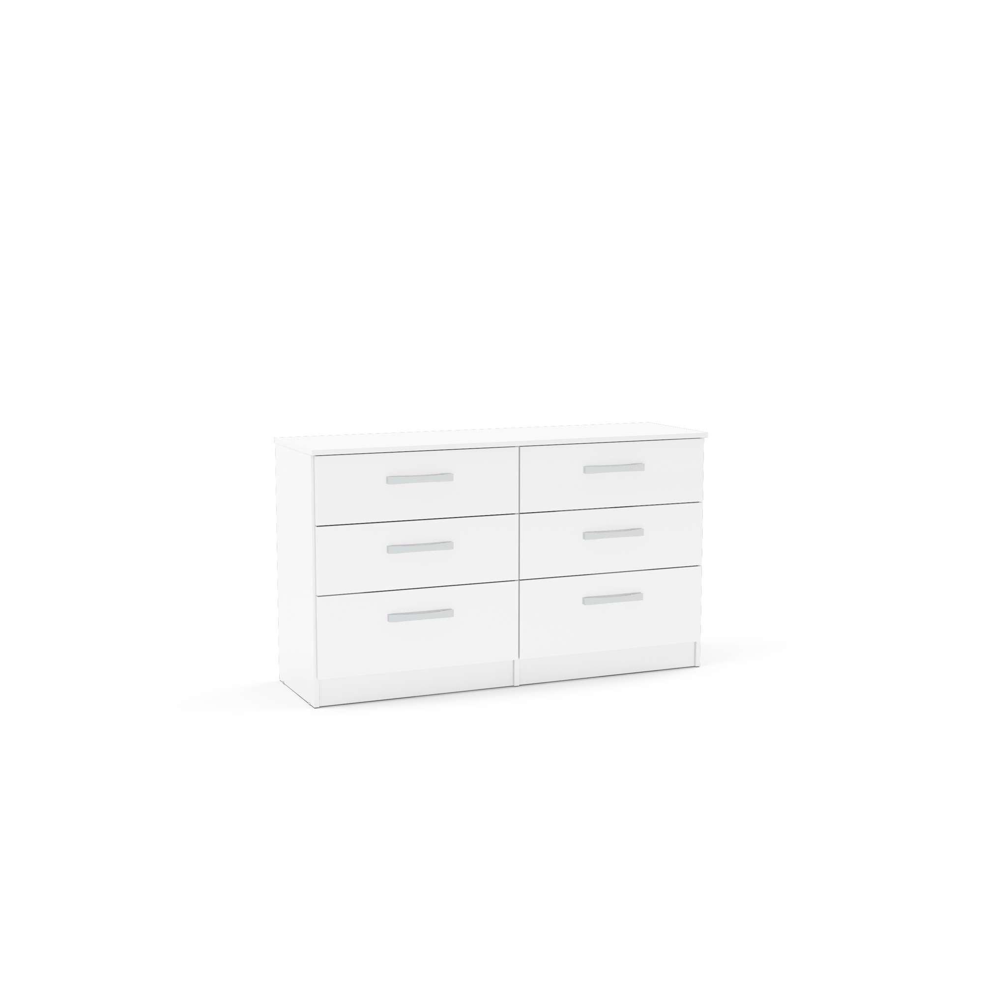 White - Birlea - Lynx 6 Drawer Chest - 2