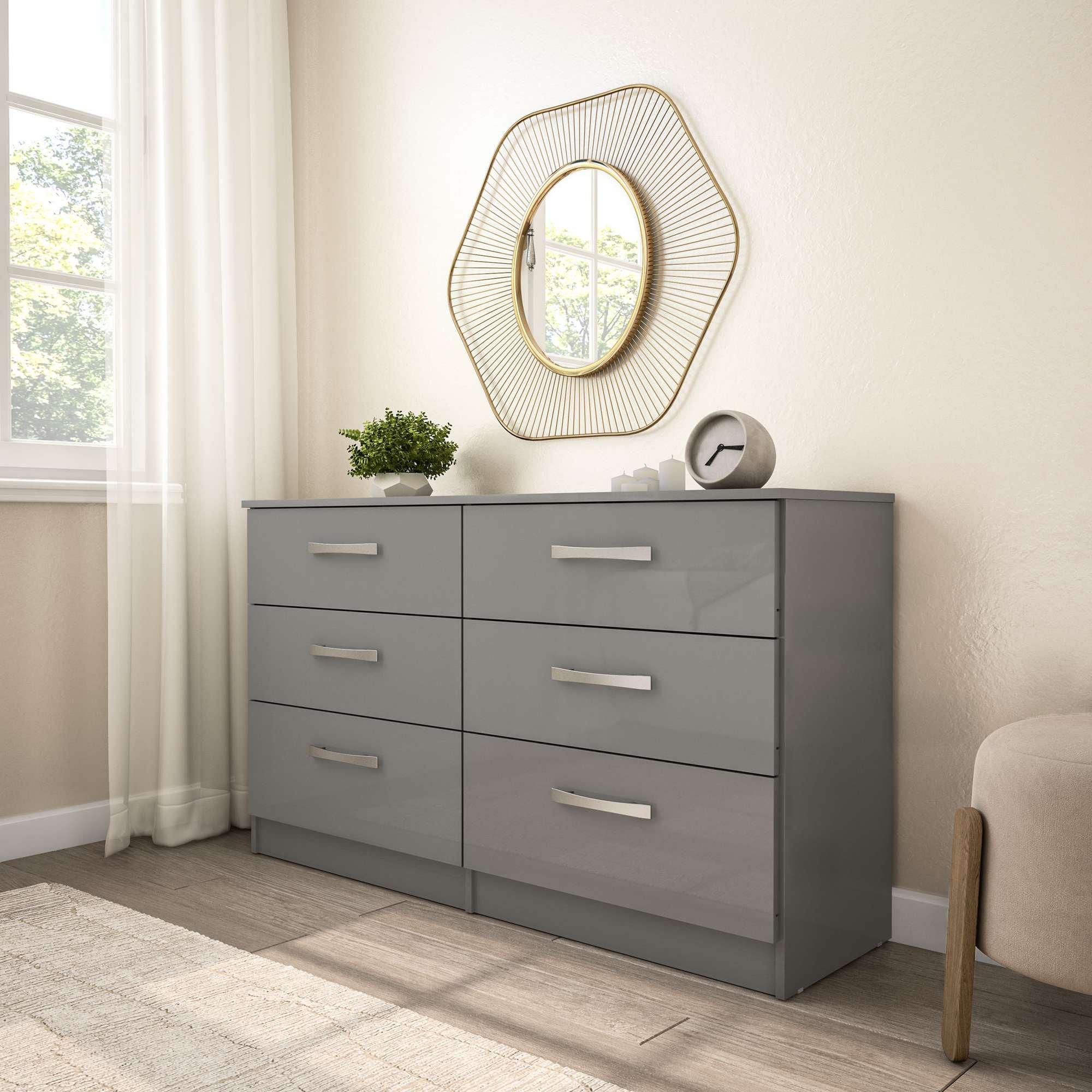 Birlea  Lynx 6 Drawer Chest - Grey