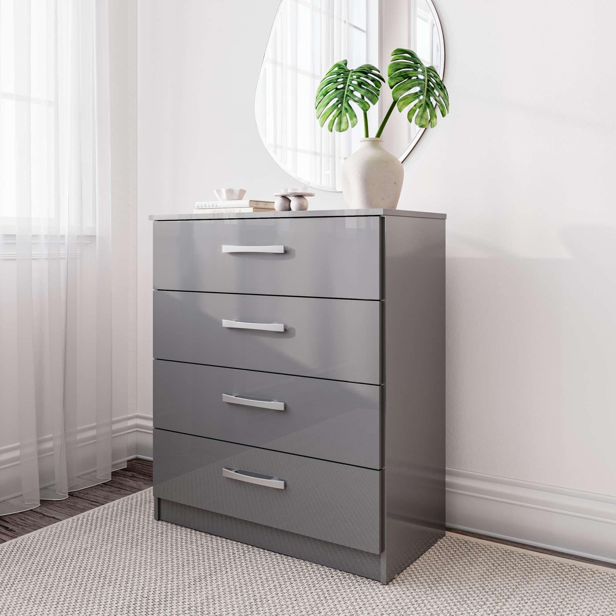 Grey - Birlea - Lynx 4 Drawer Chest - 1