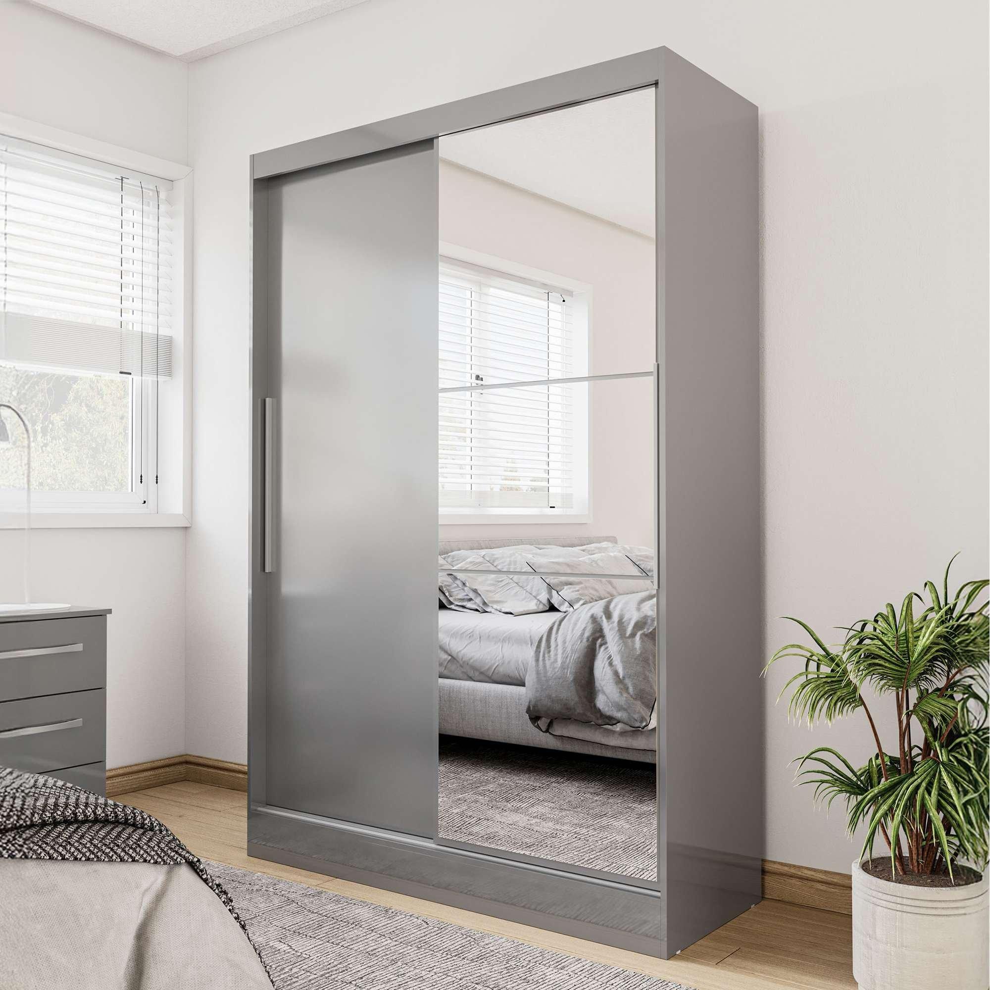 Grey - Birlea - Lynx 2 Door Sliding Wardrobe - 1
