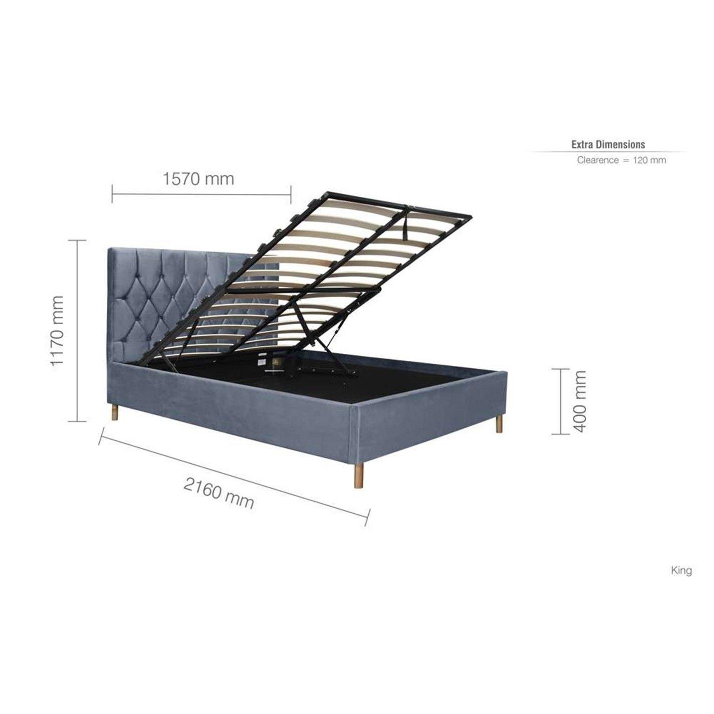 Grey - Birlea - Loxley Ottoman Bed - 15