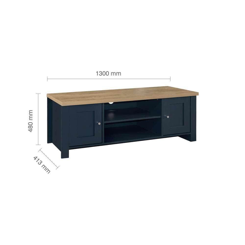 Navy Blue & Oak - Birlea - Highgate Large TV Unit - 7