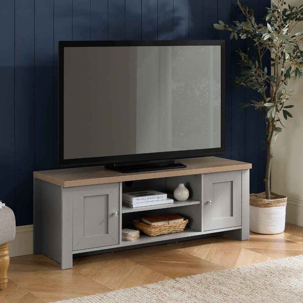 Birlea  Highgate Large Tv Unit - Grey & Oak