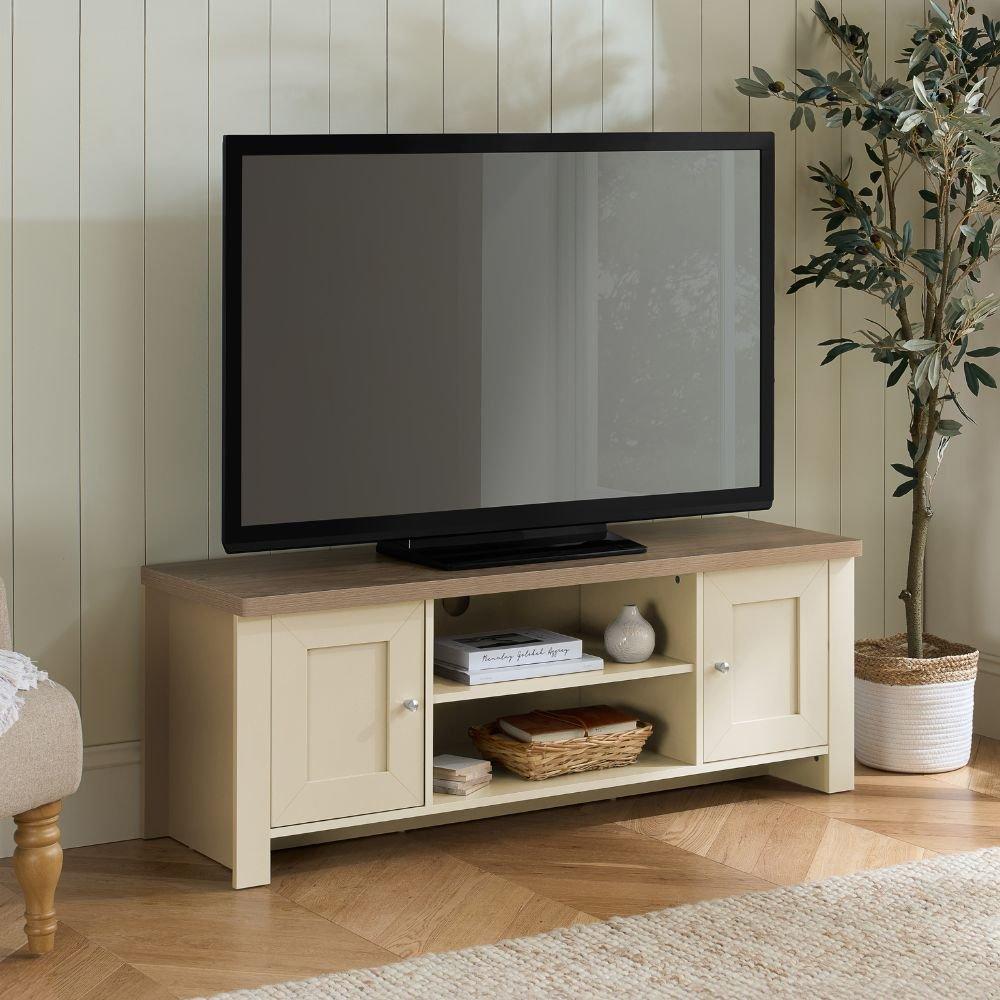 Birlea  Highgate Large Tv Unit - Cream & Oak