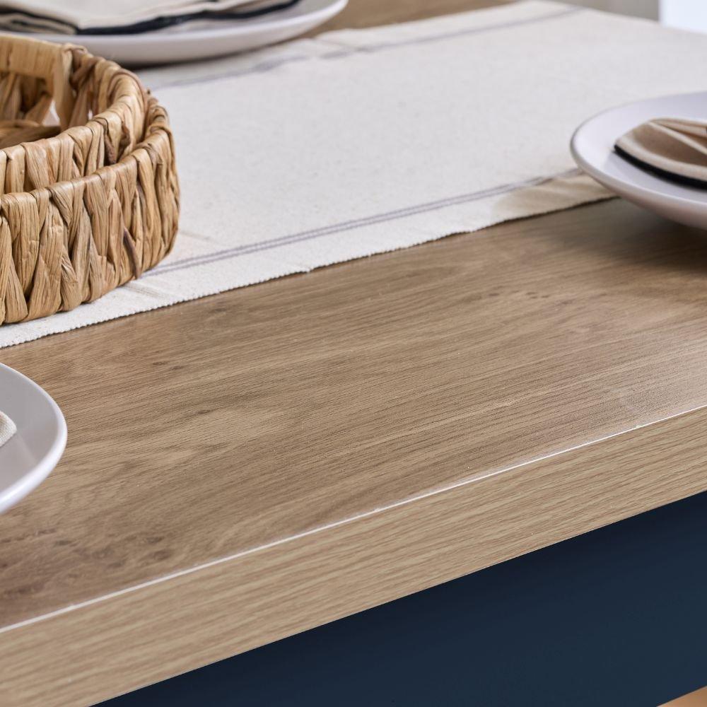 Navy Blue & Oak - Birlea - Highgate Dining Table & Bench Set - 3