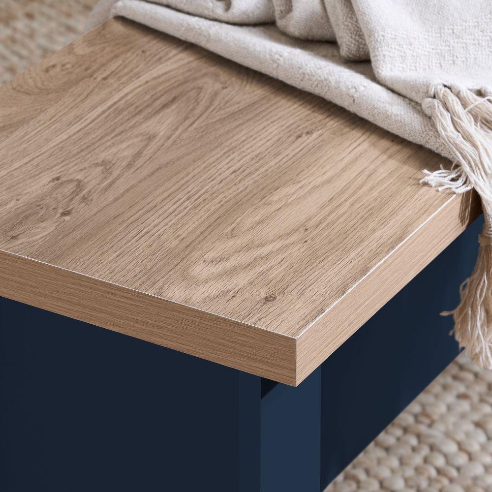 Navy Blue & Oak - Birlea - Highgate Dining Table & Bench Set - 5