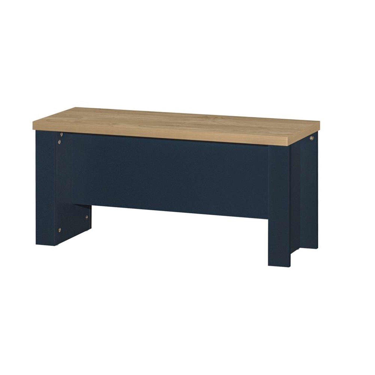 Navy Blue & Oak - Birlea - Highgate Dining Table & Bench Set - 8