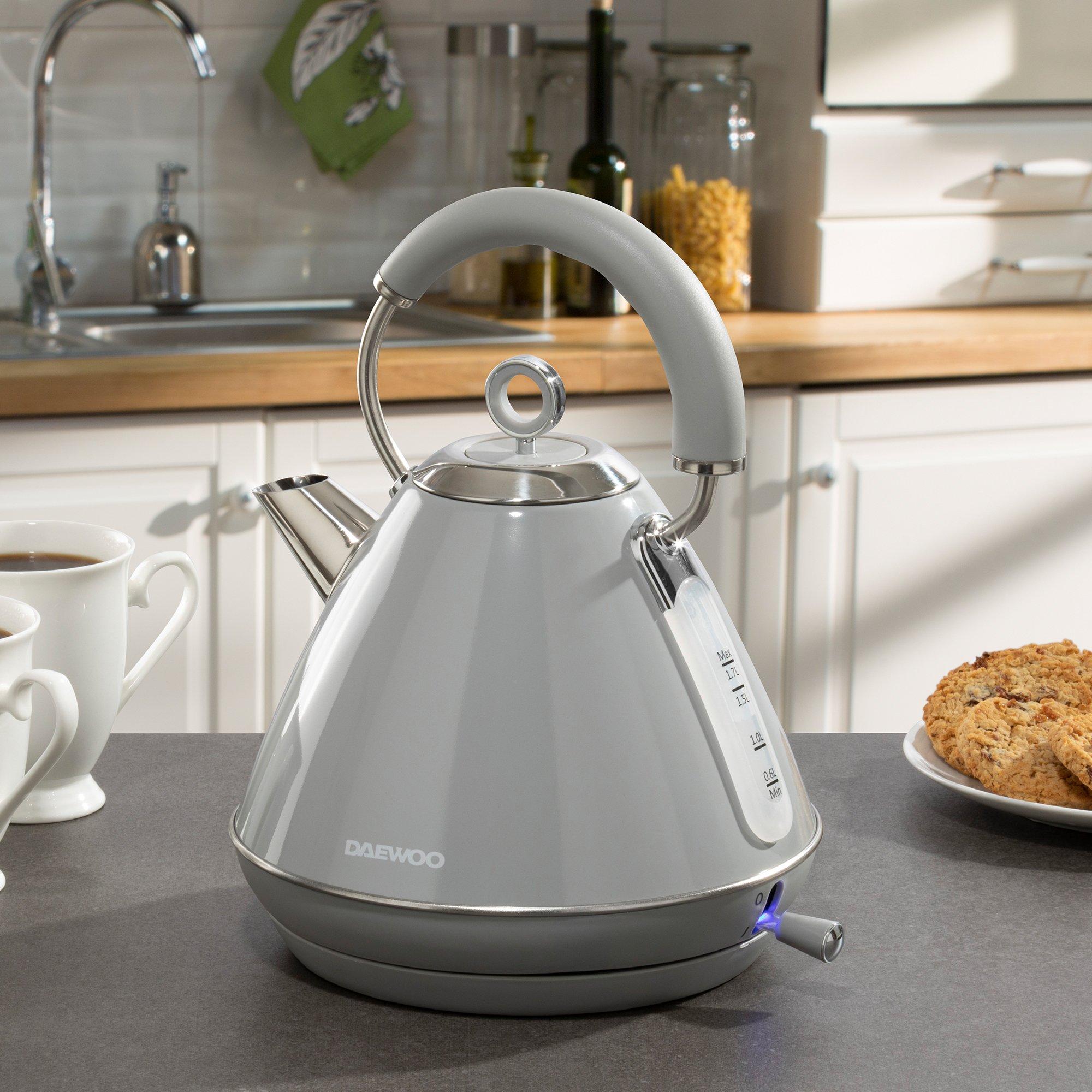 Grey - Daewoo Electricals - KENSINGTON 1.7L 3KW PYRAMID KETTLE - GREY - 2