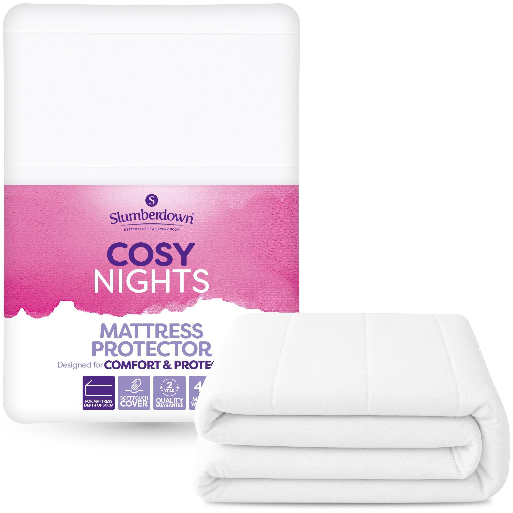 White - Slumberdown - Cosy Nights Mattress Protector - 1