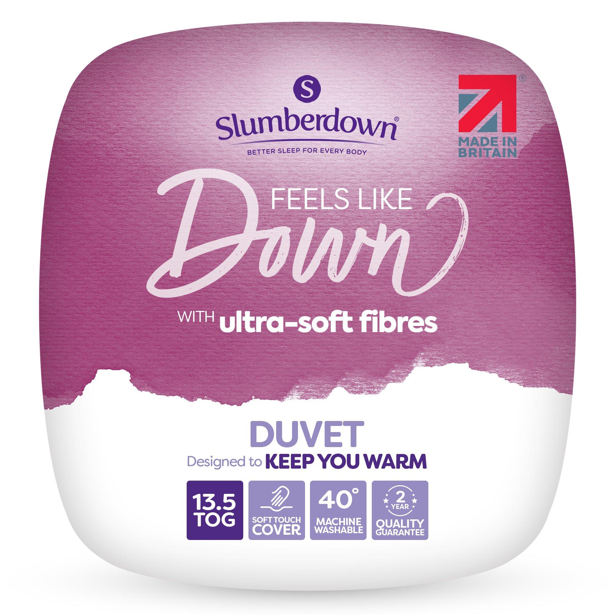 Slumberdown  Feels Like Down 13.5 Tog Duvet - White - King