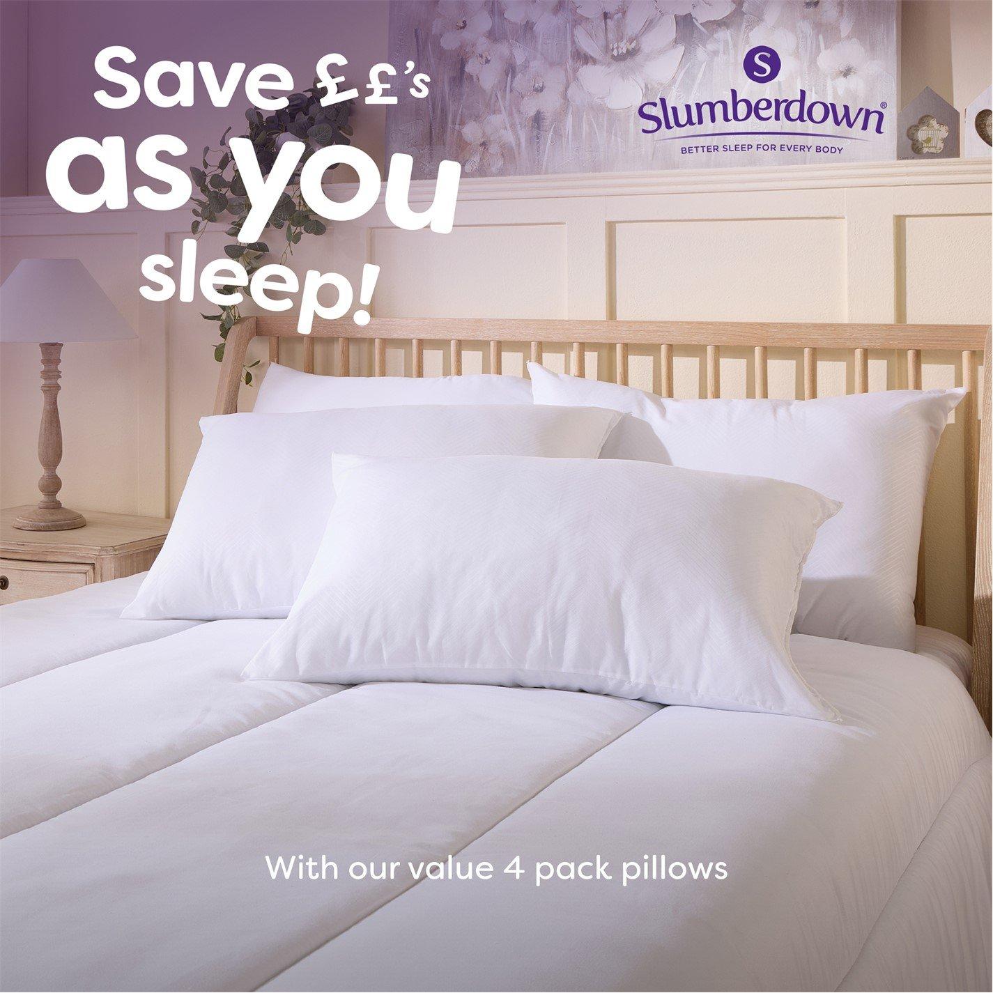 White - Slumberdown - Super Support Firm Support Pillow - 6