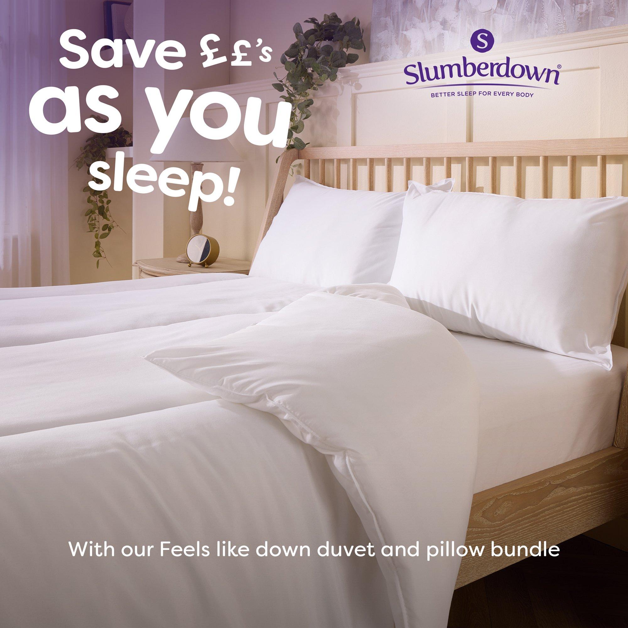 White - Slumberdown - Feels Like Down Medium Pillow - 6