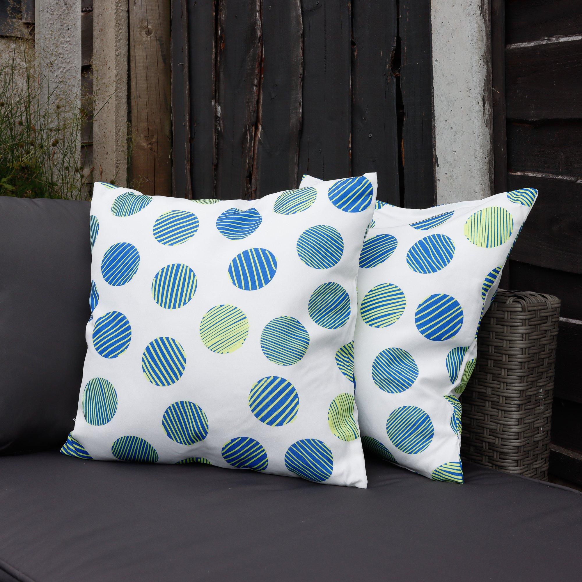 Multi - Streetwize - Outdoor Polka Dot Scatter Cushions - Pack of 6 - 3