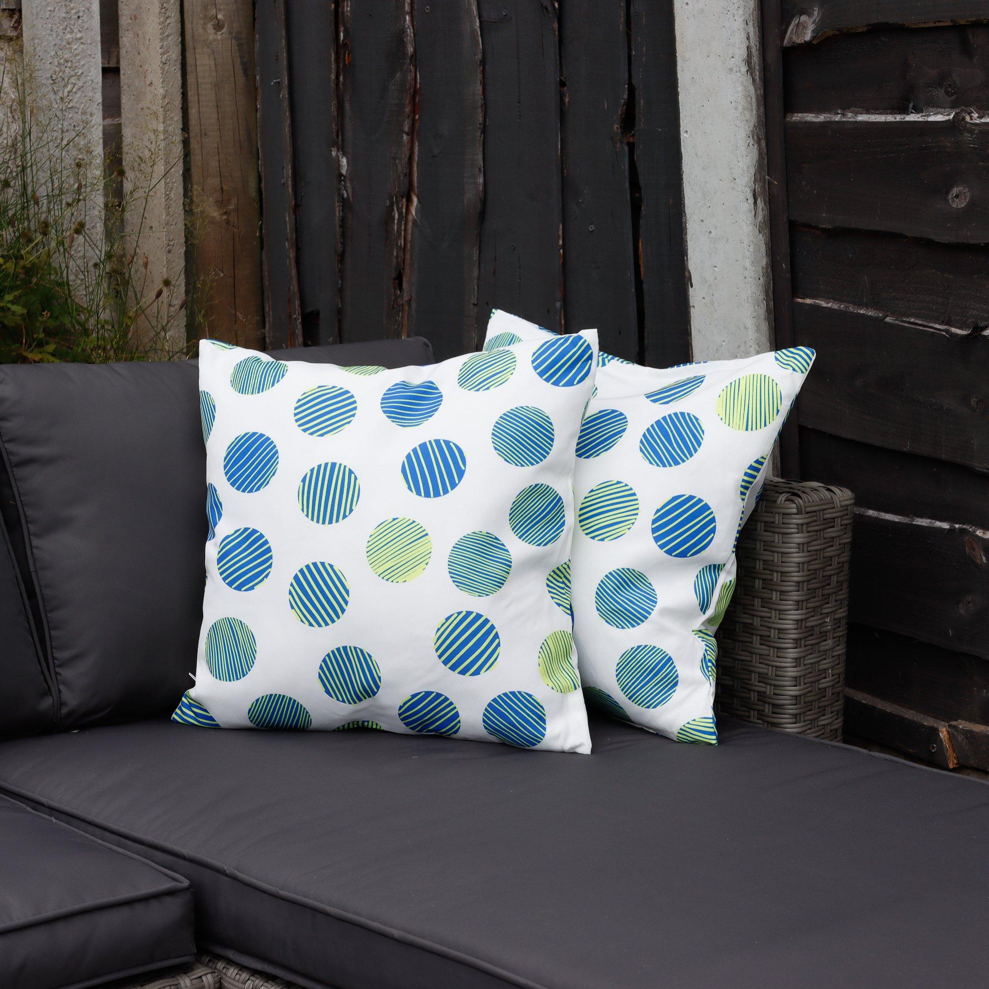 Multi - Streetwize - Outdoor Polka Dot Scatter Cushions - Pack of 6 - 4