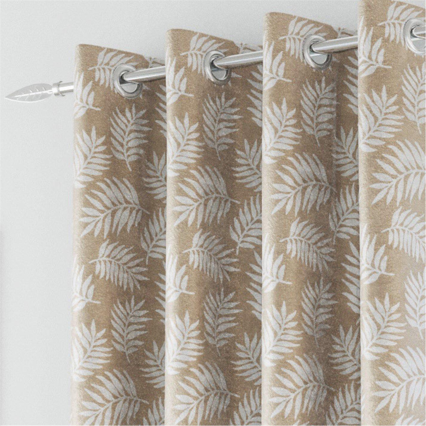 Natural - Enhanced Living - Oakland Leaf Pattern Thermal Room Darkening Pair - 2