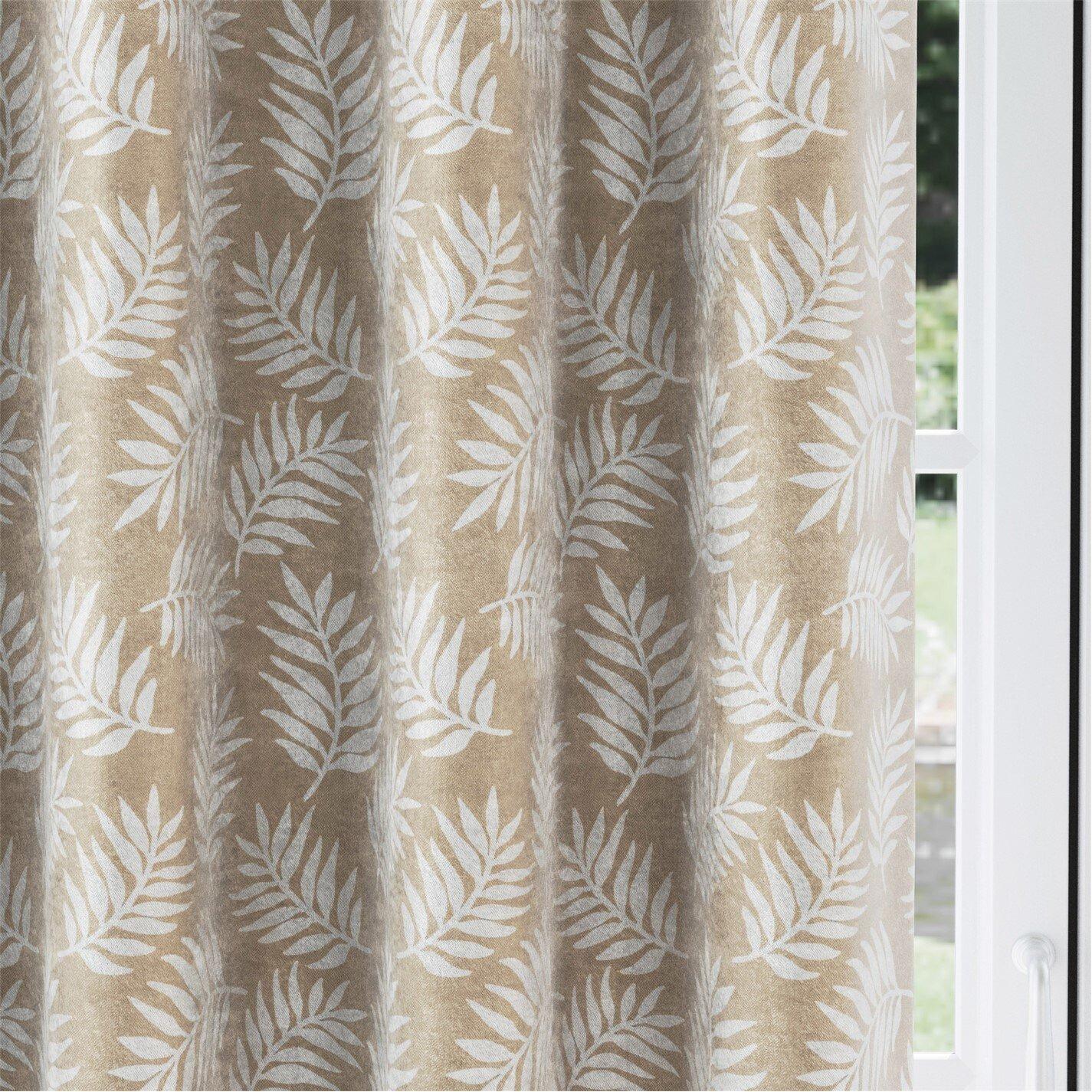Natural - Enhanced Living - Oakland Leaf Pattern Thermal Room Darkening Pair - 3