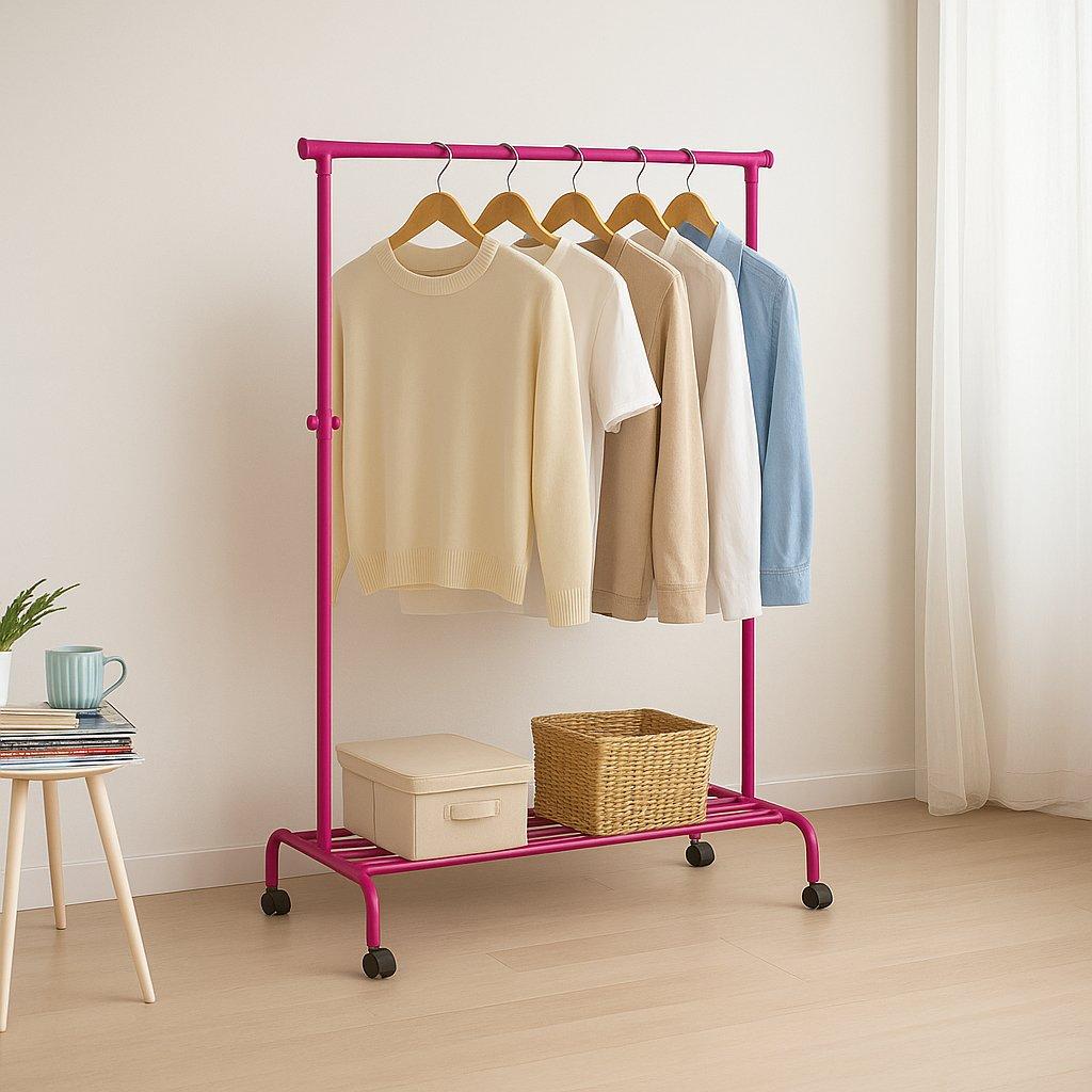 Lassic  Home Vida Single Garment Rack - Pink - Adjustable