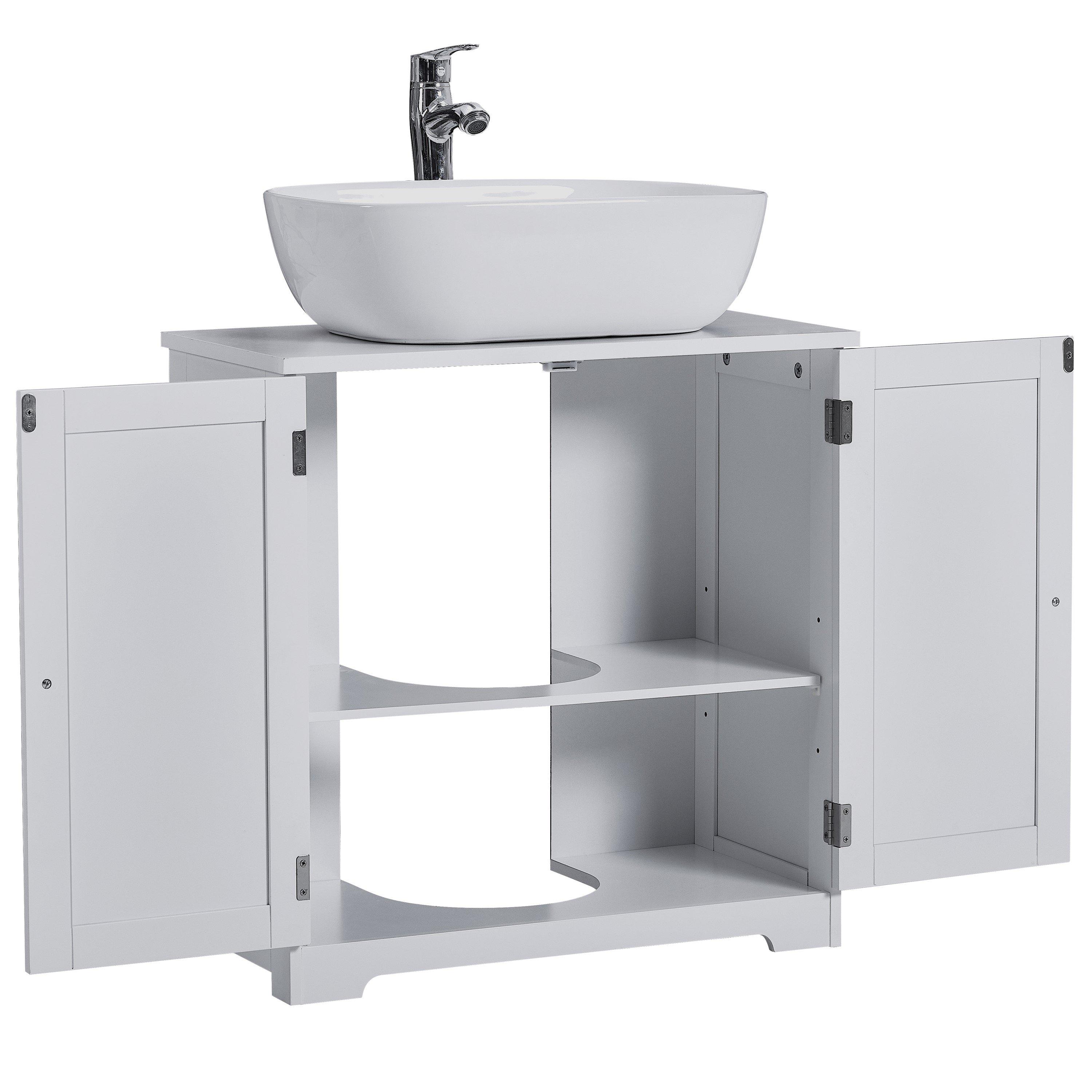 White - Lassic - Bath Vida Priano 2 Door Under Sink Cabinet - 6