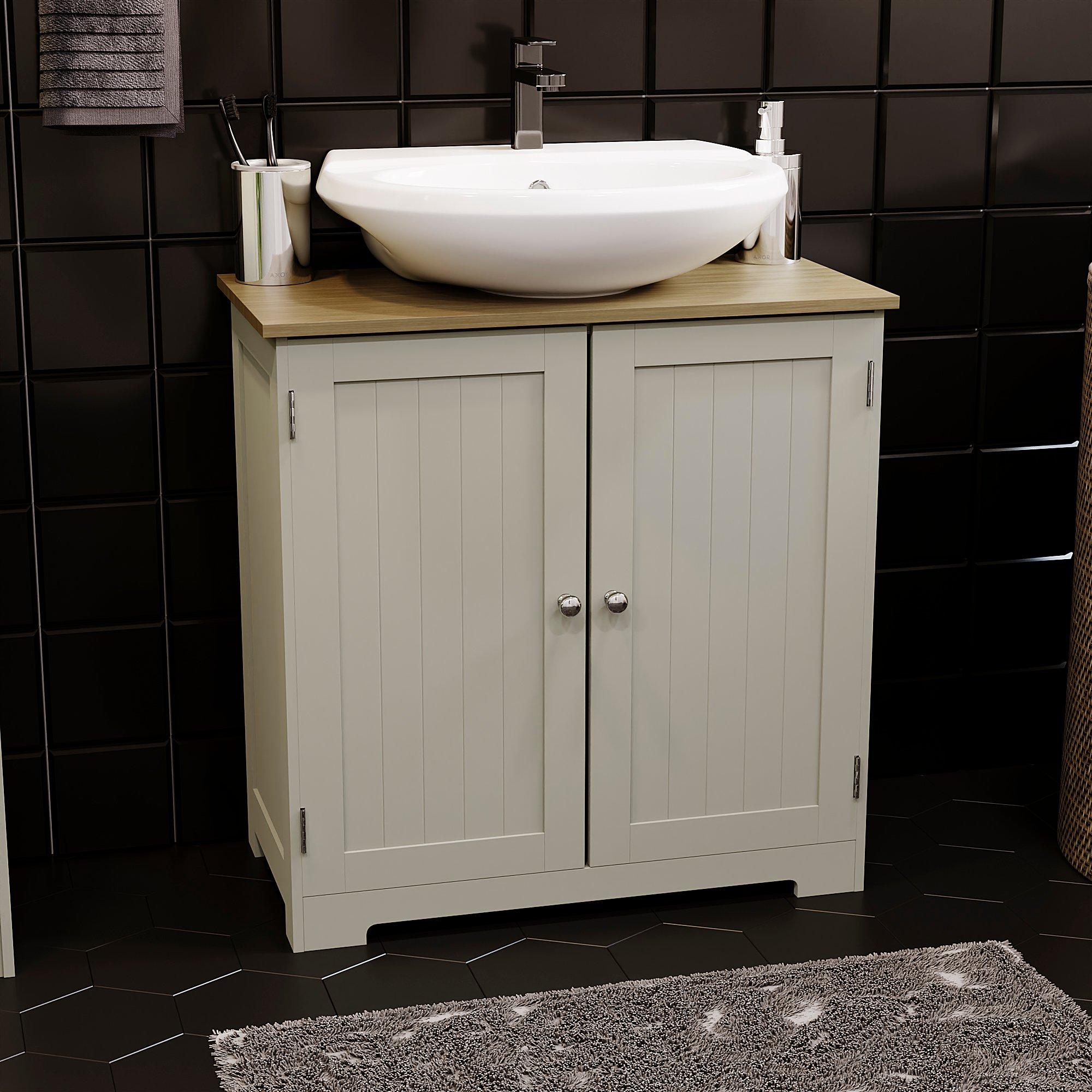Grey - Lassic - Bath Vida Priano 2 Door Under Sink Cabinet - 1