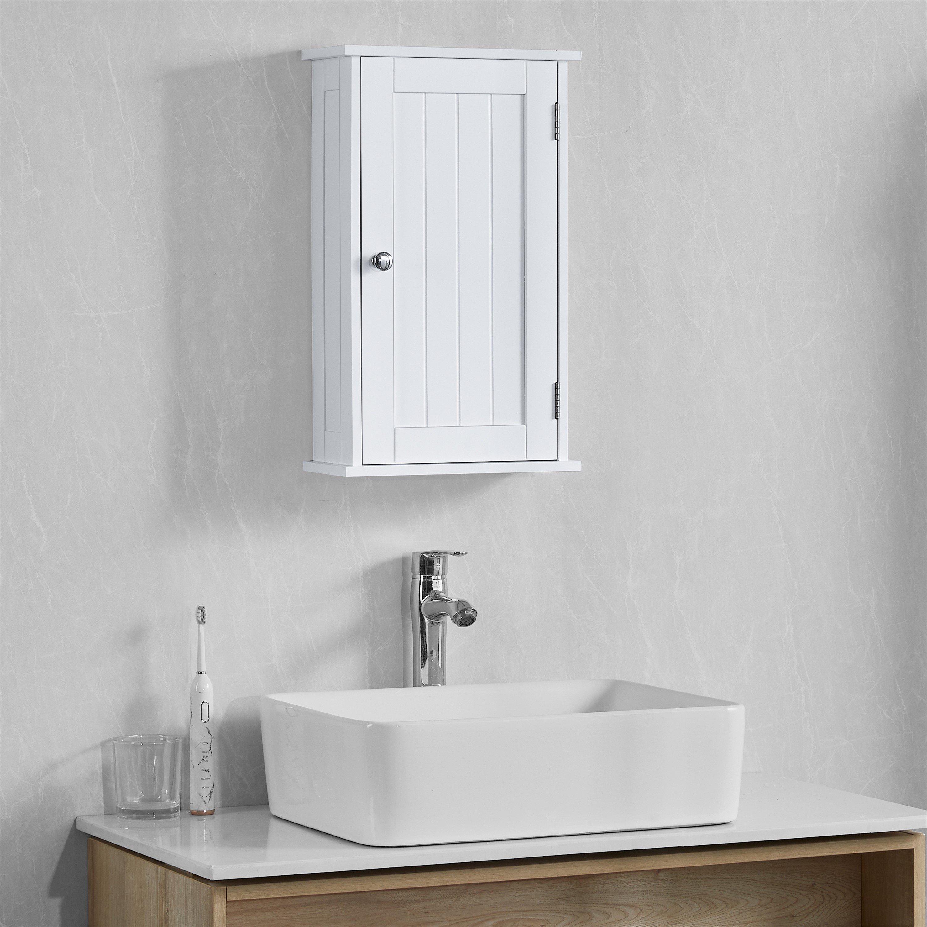 White - Lassic - Bath Vida Priano 1 Door Wall Cabinet - 1