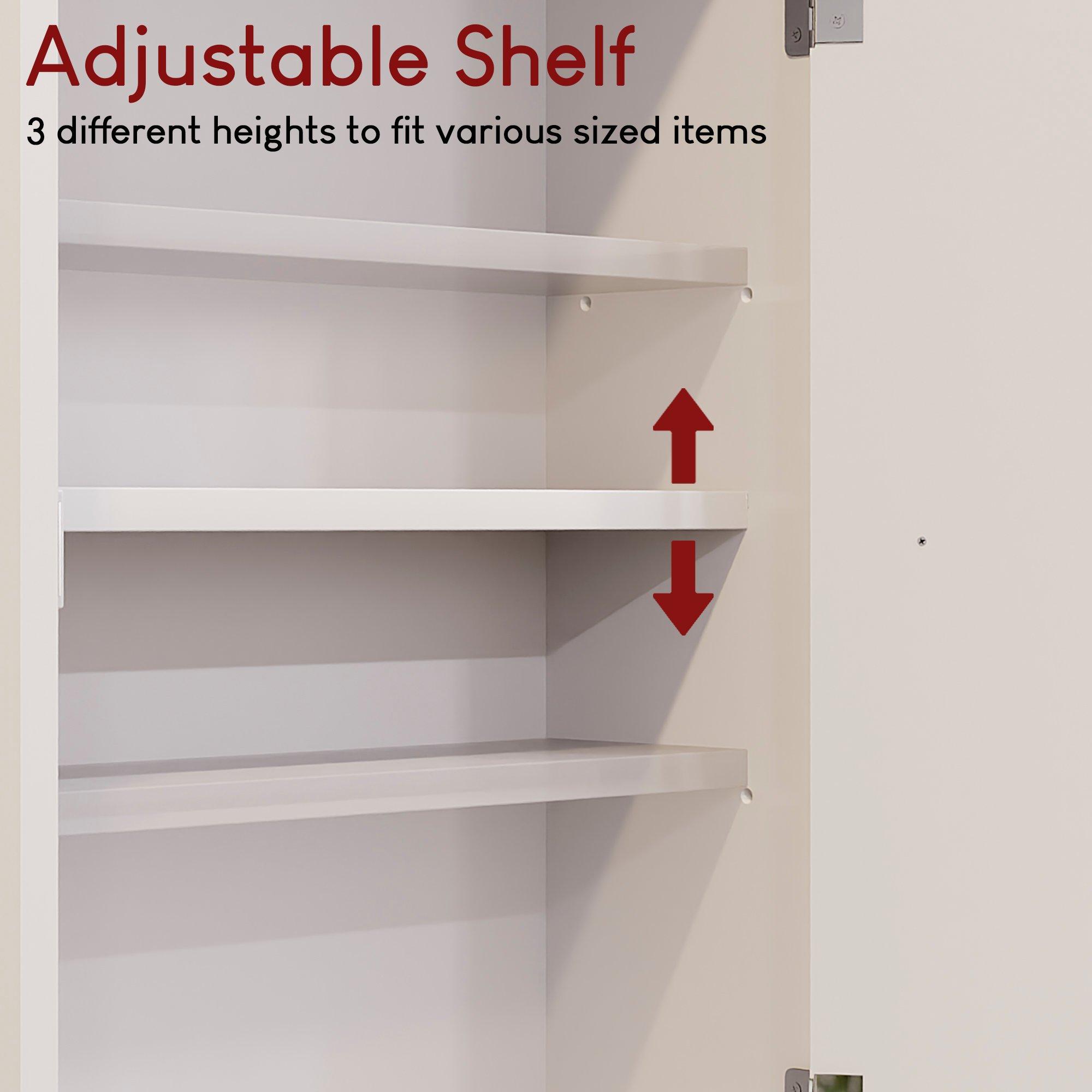 White - Lassic - Bath Vida Priano 1 Door Wall Cabinet - 6