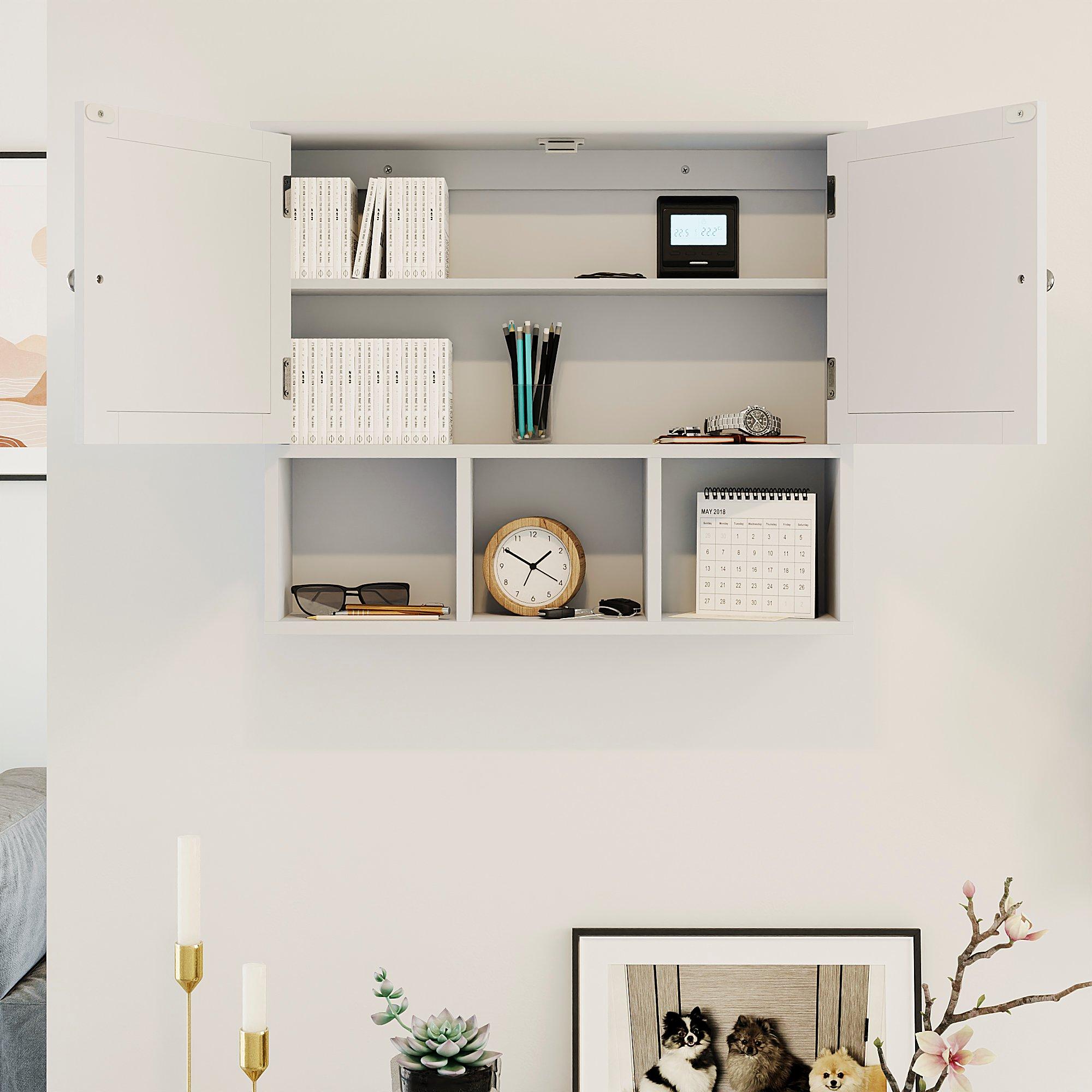 White - Lassic - Priano 2 Door Mirrored Wall Cabinet 3 Compartment - 5