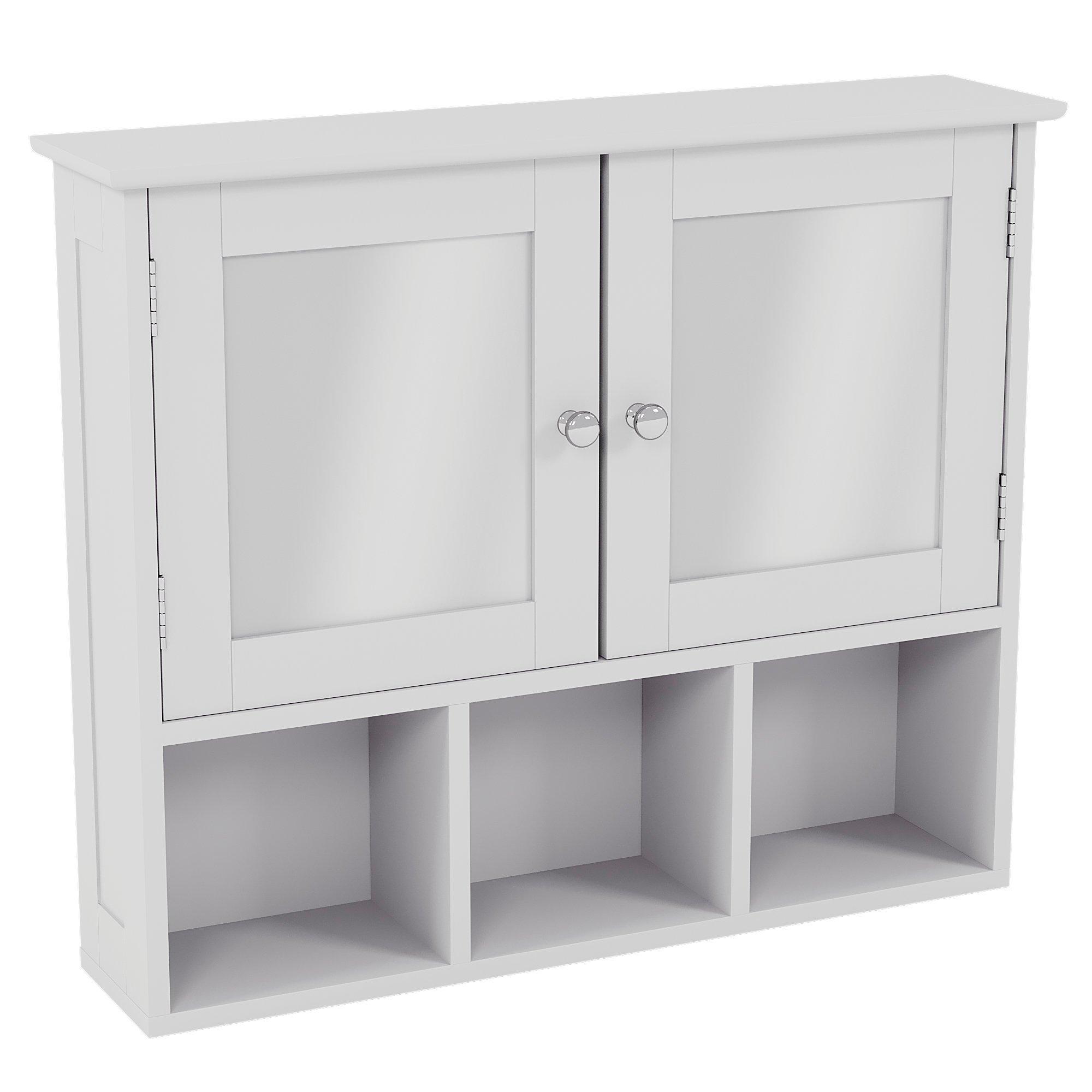 White - Lassic - Priano 2 Door Mirrored Wall Cabinet 3 Compartment - 9
