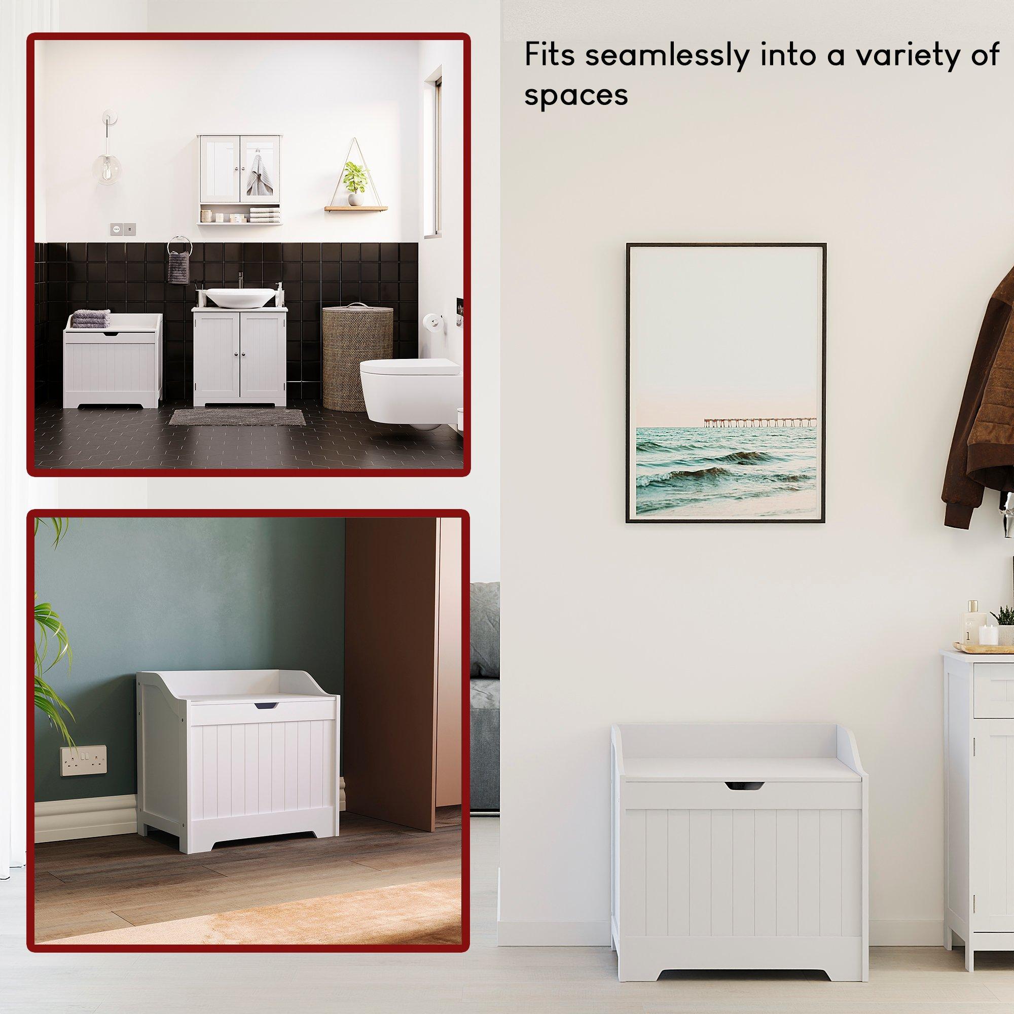 White - Lassic - Bath Vida Priano Laundry Chest - 3