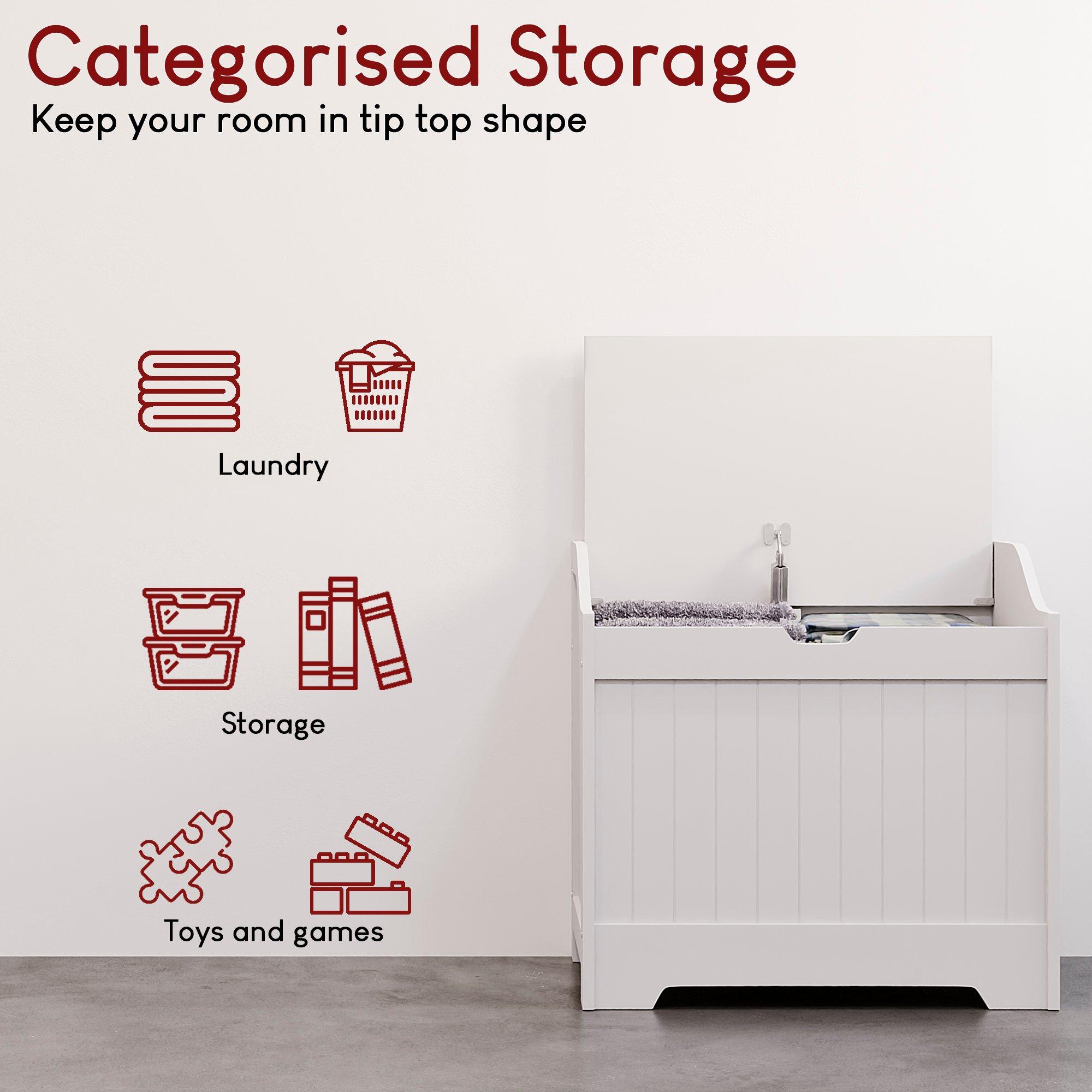 White - Lassic - Bath Vida Priano Laundry Chest - 5