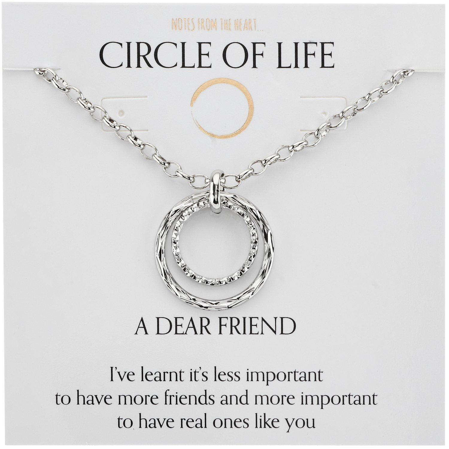 Notes From The Heart Women's Nfth Dear Friend Circle Of Life - Silver