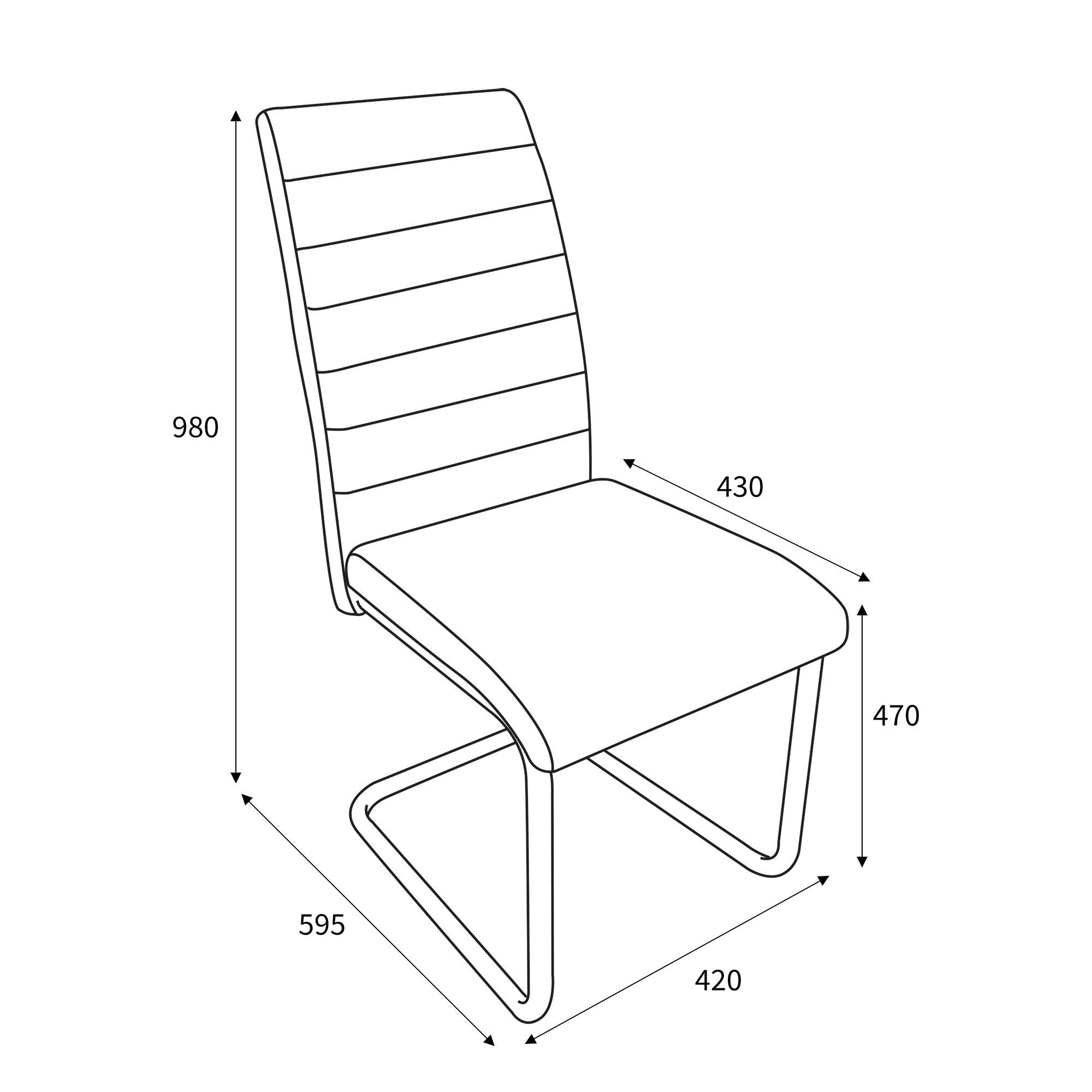 Grey - Shankar - Set of 4 Carlisle Leather Effect Grey Dining Chair - 7
