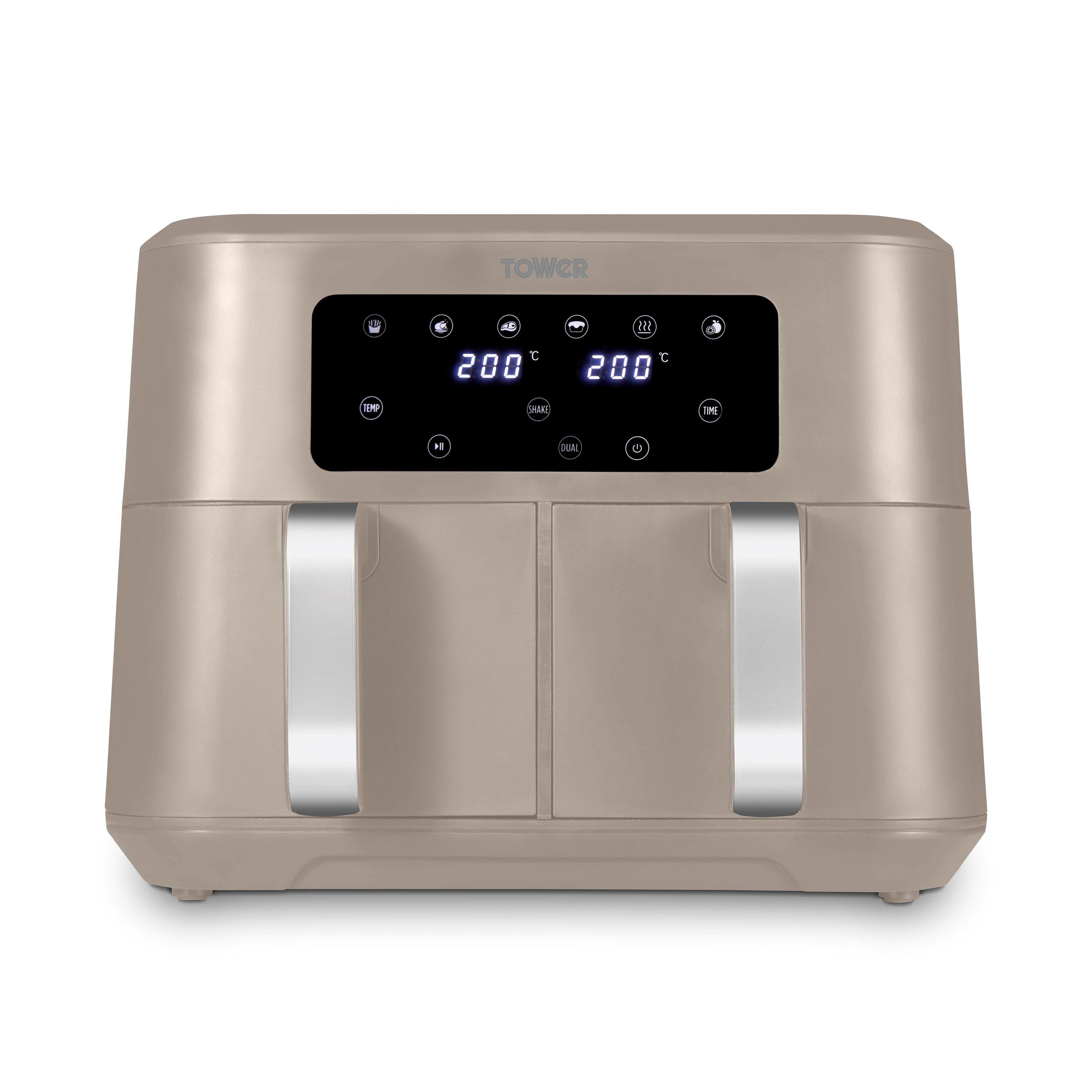 Latte - Tower - Vortx 8.5L Dual Basket Air Fryer Digital Latte wit - 1