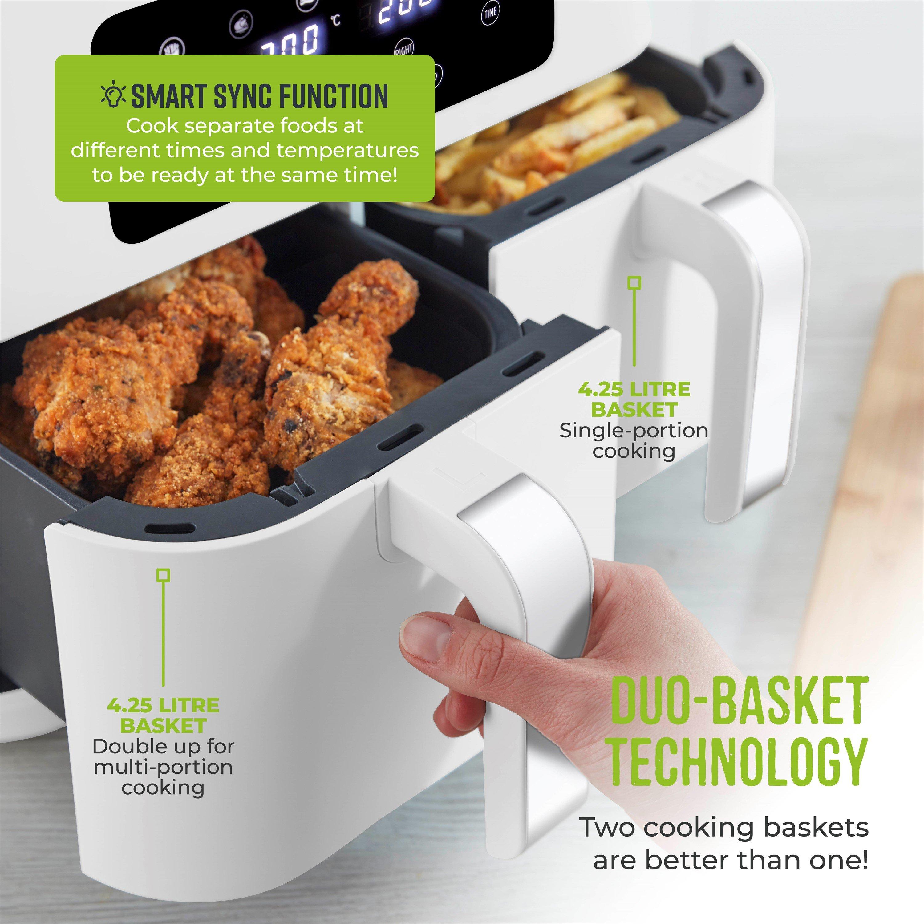 White - Tower - Vortx 8.5L Dual Basket Air Fryer Digital White wit - 4