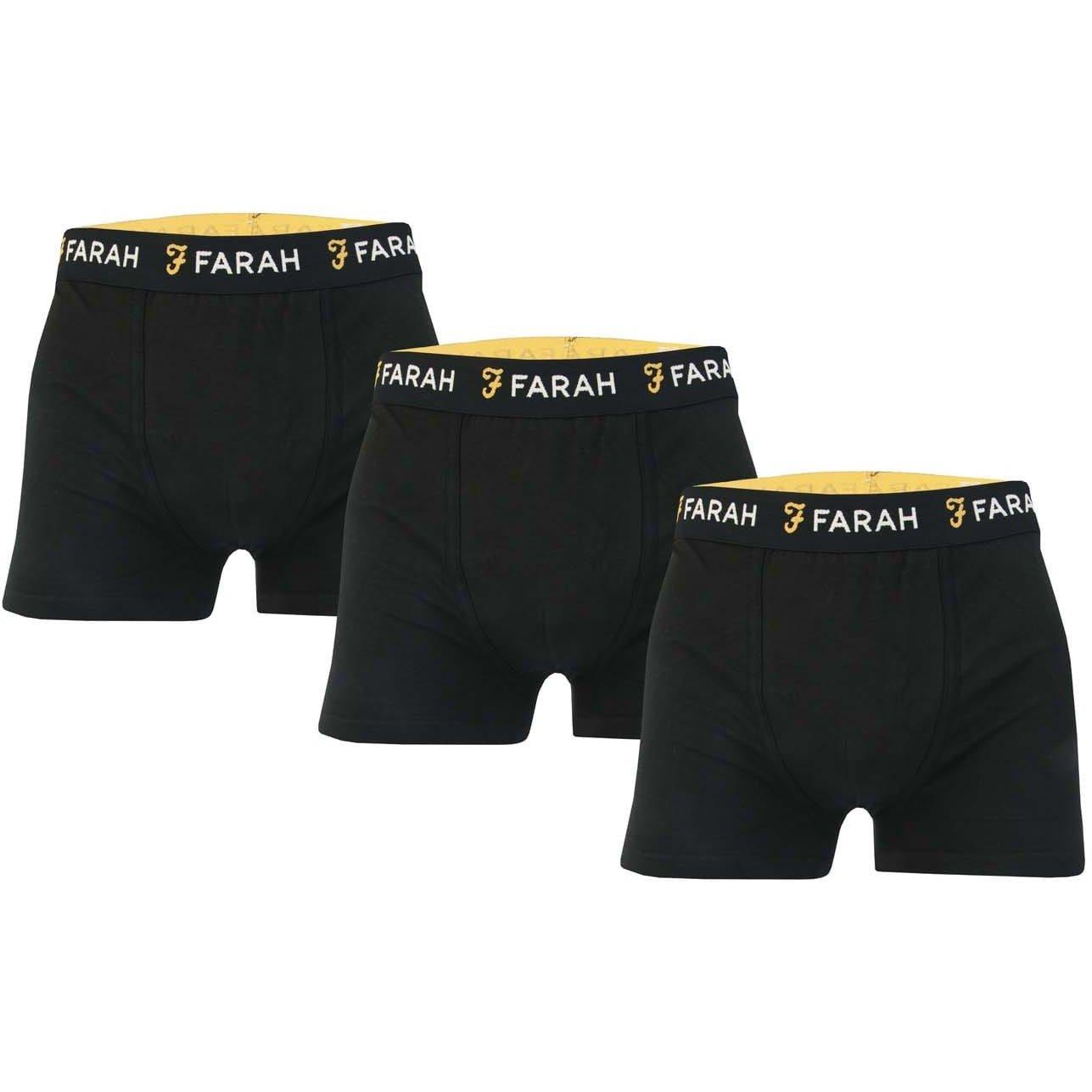 Black - Farah - Siginaw 3 Pack Boxer Shorts - 2