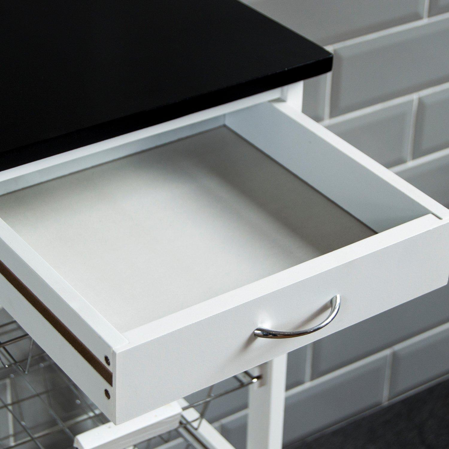 White - Lassic - Chef Vida 4 Tier Wooden Kitchen Trolley - 5