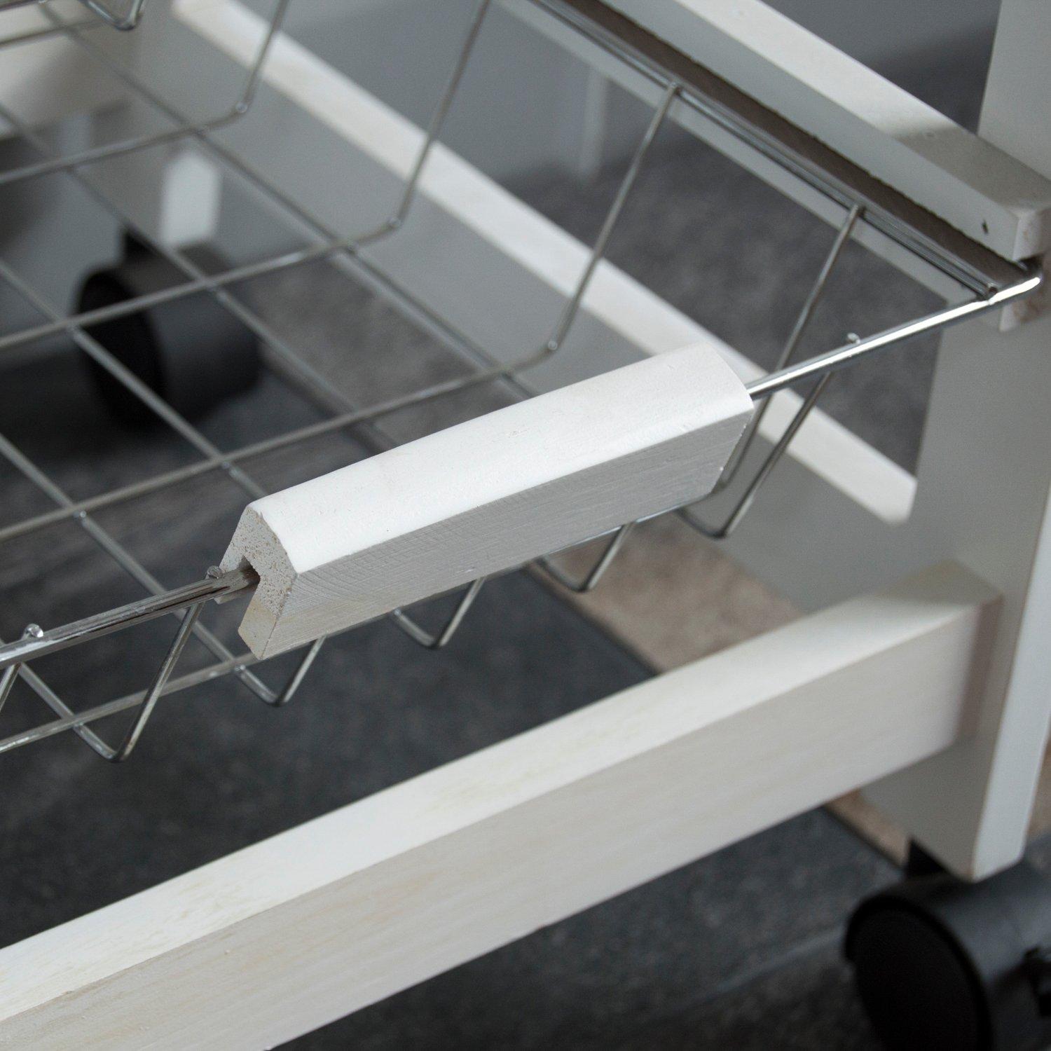 White - Lassic - Chef Vida 4 Tier Wooden Kitchen Trolley - 6