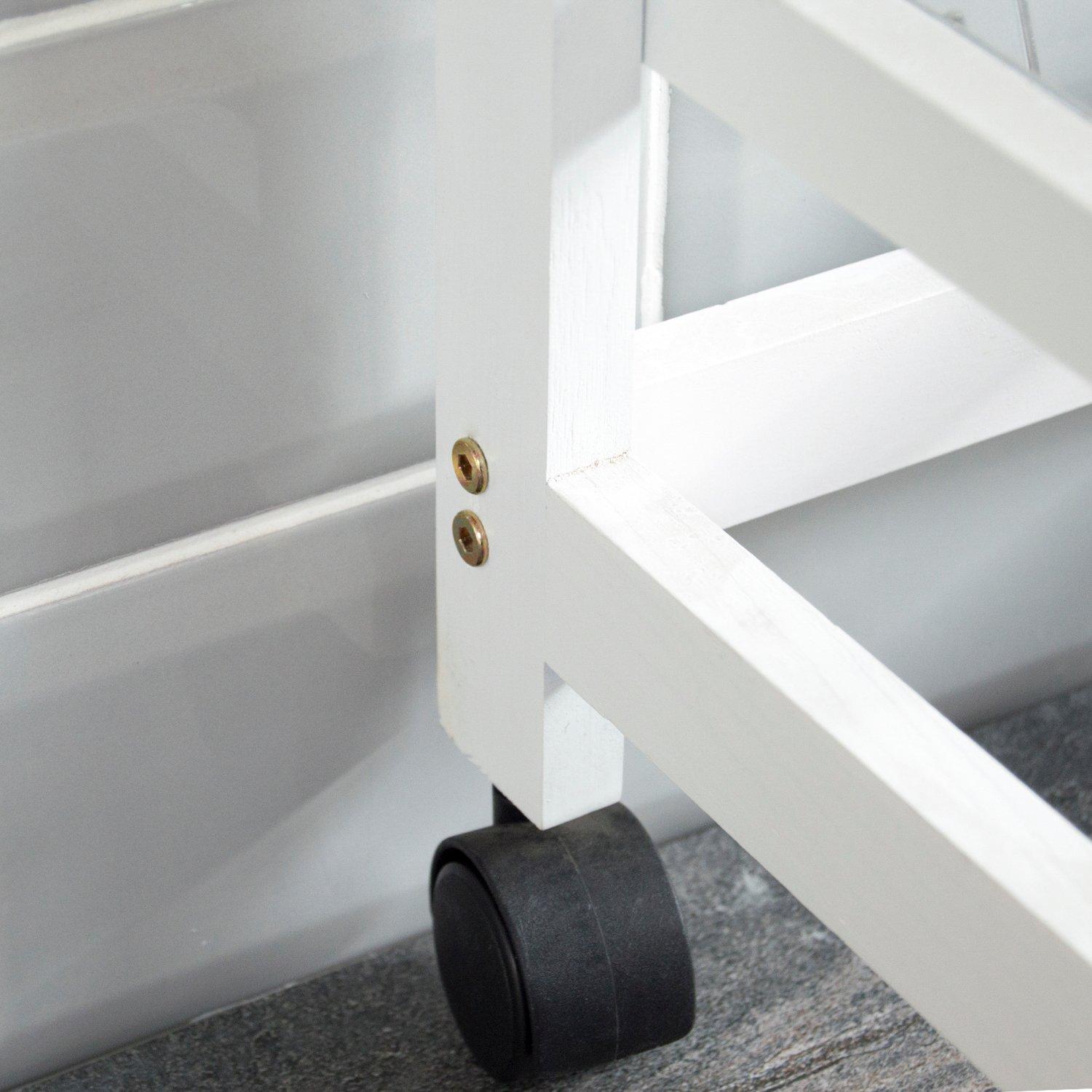 White - Lassic - Chef Vida 4 Tier Wooden Kitchen Trolley - 7