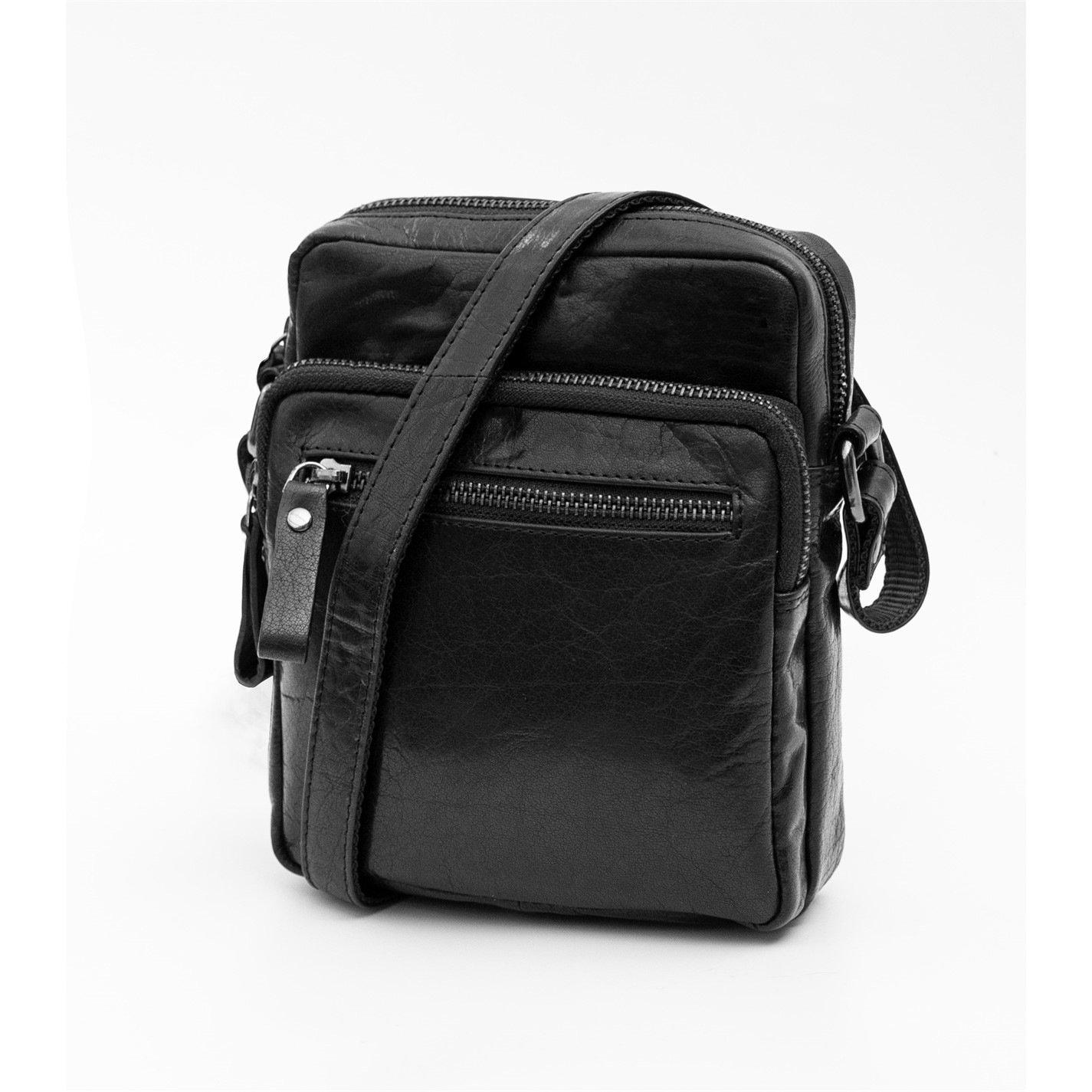 Black - PRIMEHIDE Leather - GL10 Collection Bridge Leather Zip Flight Bag - 1