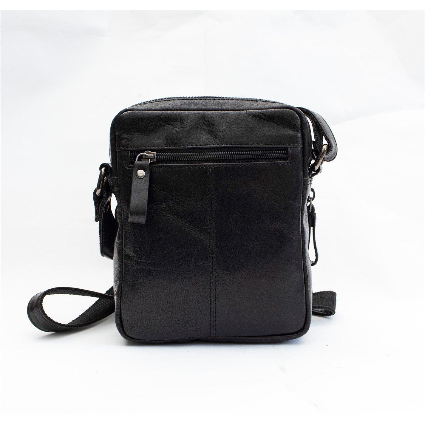 Black - PRIMEHIDE Leather - GL10 Collection Bridge Leather Zip Flight Bag - 3