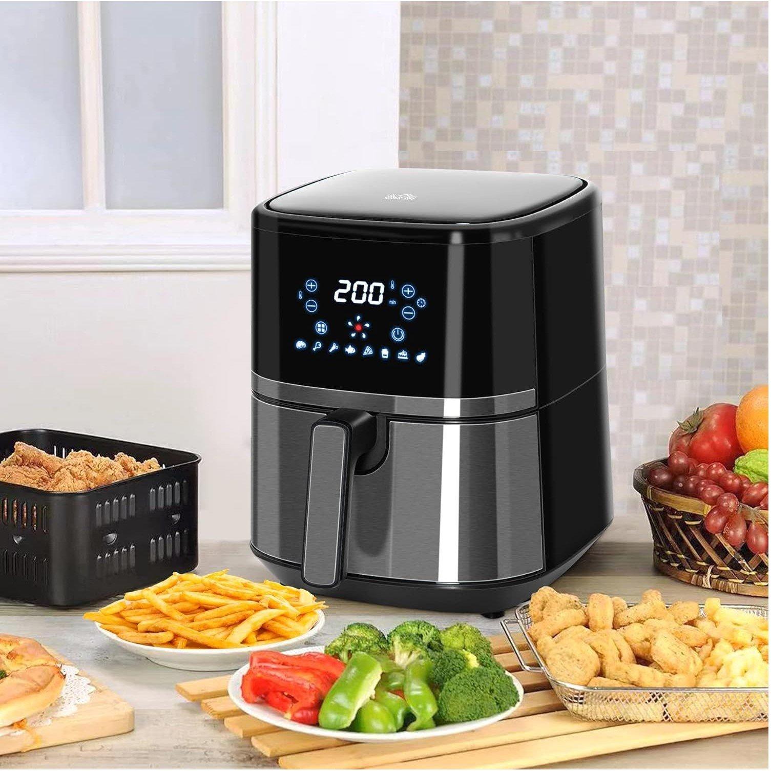 Black - HOMCOM - 4.5L Air Fryer 8-in-1 Digital Air Fryer - 2