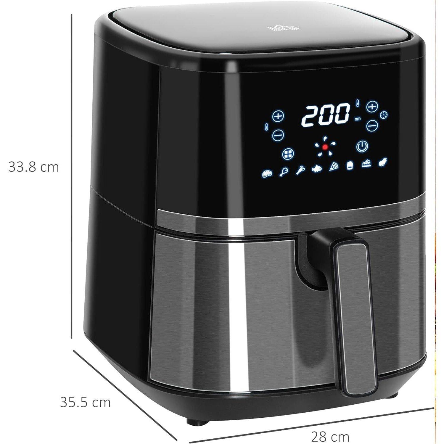 Black - HOMCOM - 4.5L Air Fryer 8-in-1 Digital Air Fryer - 3