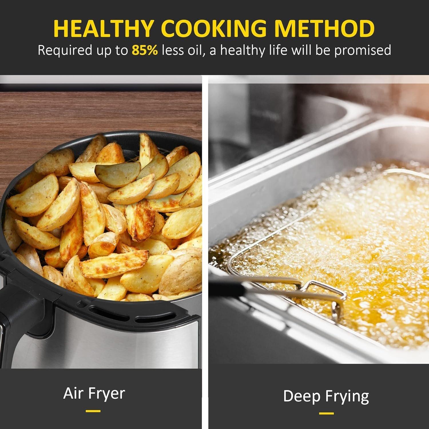 Black - HOMCOM - 4.5L Air Fryer 8-in-1 Digital Air Fryer - 5