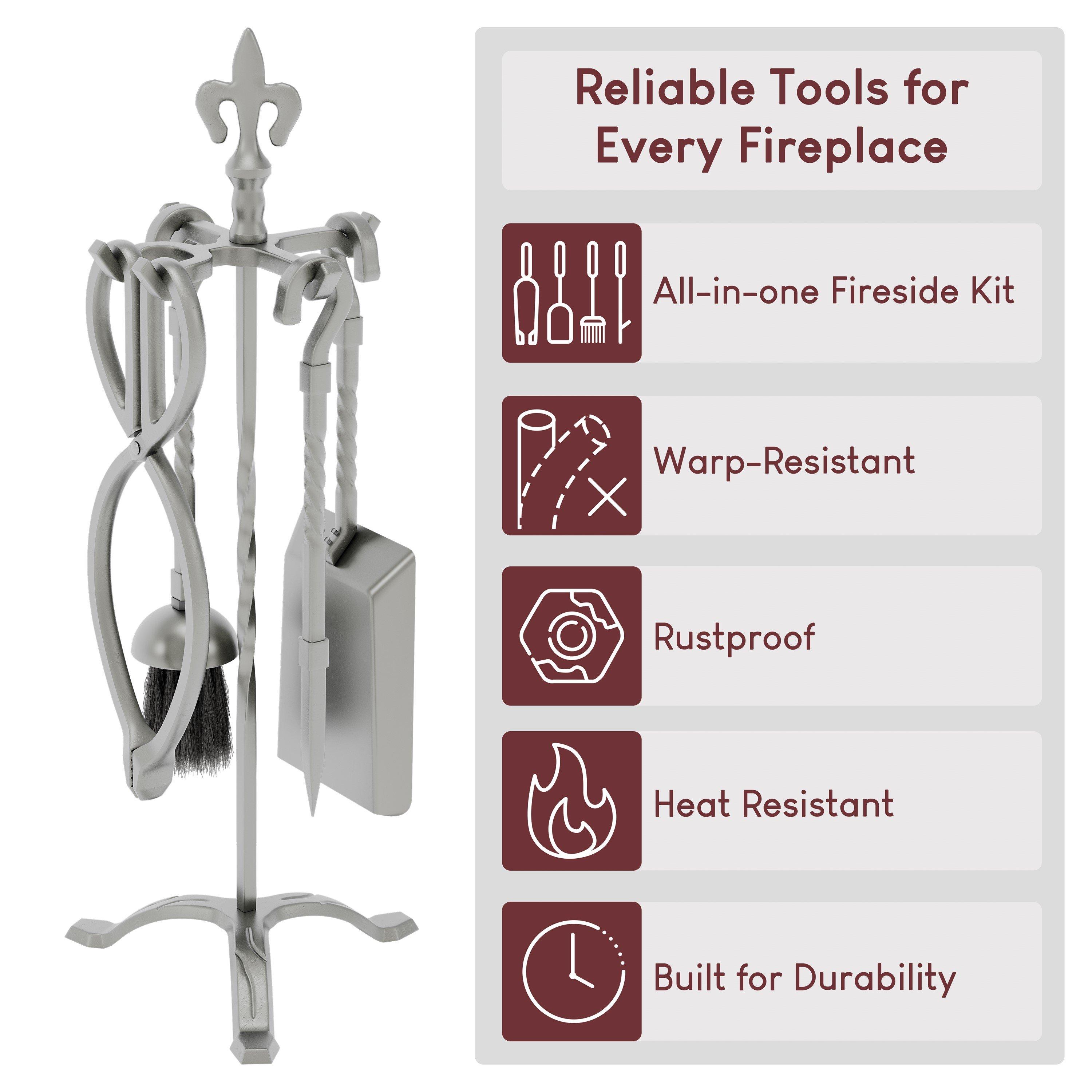 Pewter - Lassic - Fire Vida 5 Piece Fleur De Lys Companion Set - 4