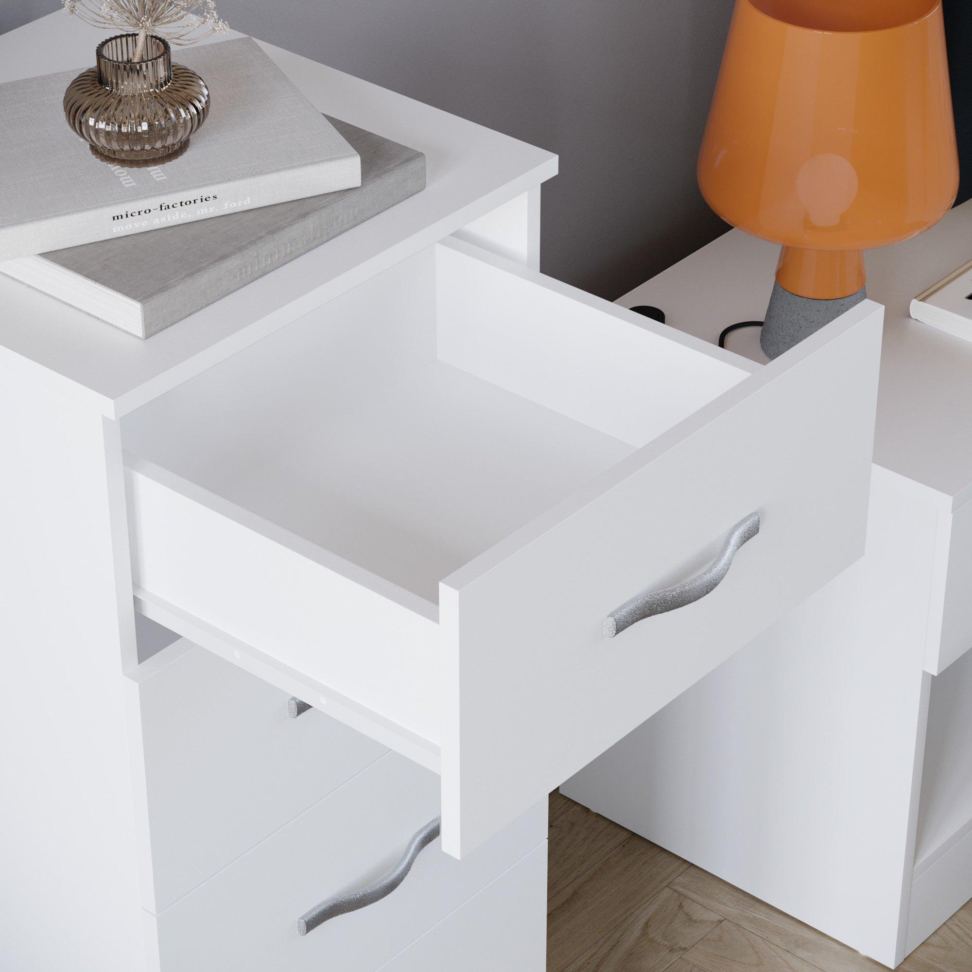 White - Lassic - Vida Designs Riano 5 Drawer Narrow Chest - 5